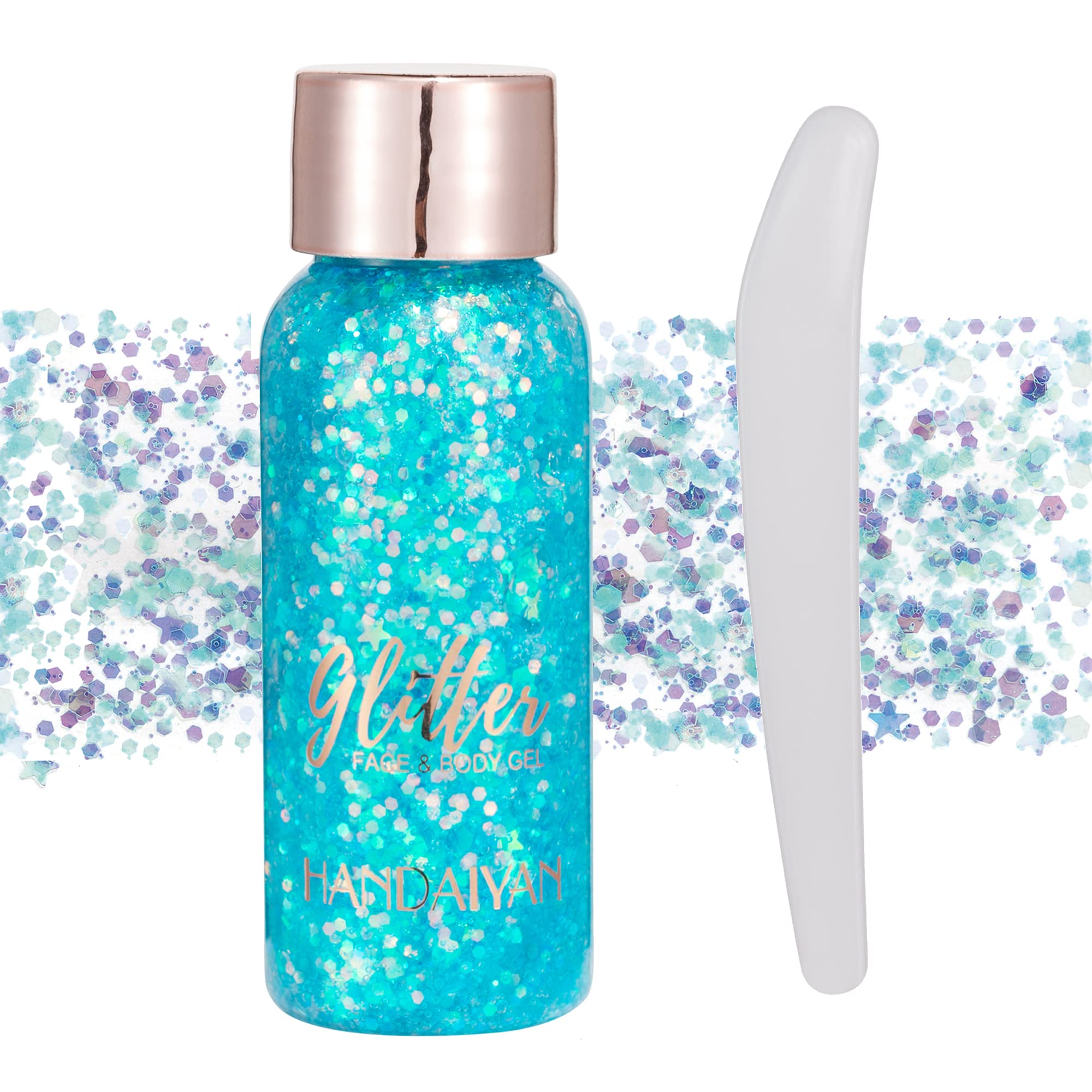 Lentejuelas de sirena con purpurina líquida, sombra de ojos, gel para el cuerpo, festival, purpurina, cosméticos, para el pelo, maquillaje de larga duración, brillo de 30 g (#106 Azul claro)