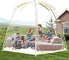 Screen House Pop Up Canopy, Portable Tent for Camping Outdoor Gazebo Weatherproof Prefab Tiny Homes, Beige (10x10FT)