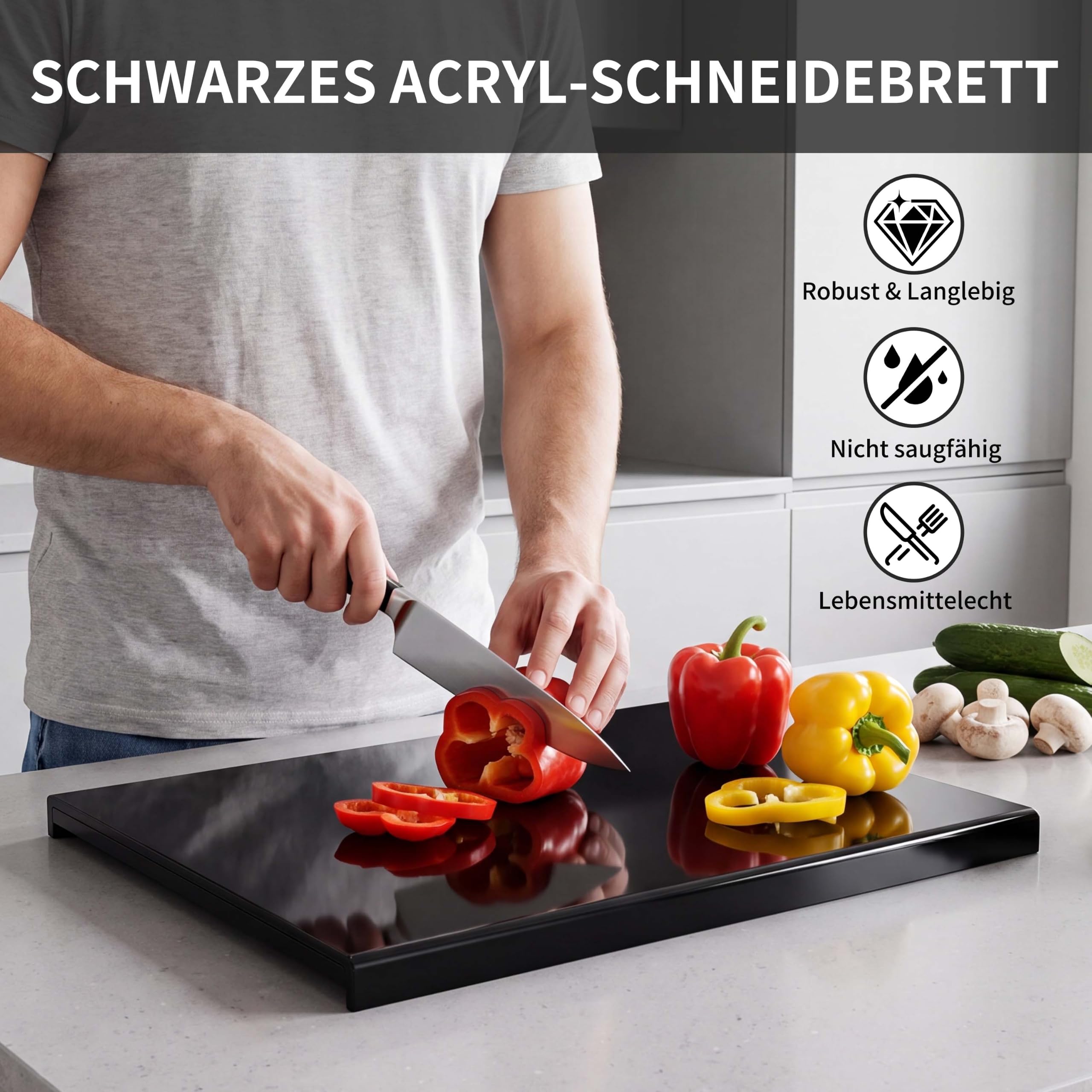 Herdabdeckplatte, Schneidebrett-Arbeitsplattenschutz für Kochfelder, Schneideplatten-Set aus schlagfestem und hitzebeständigem Glas (32X54cm 2 Stücke)