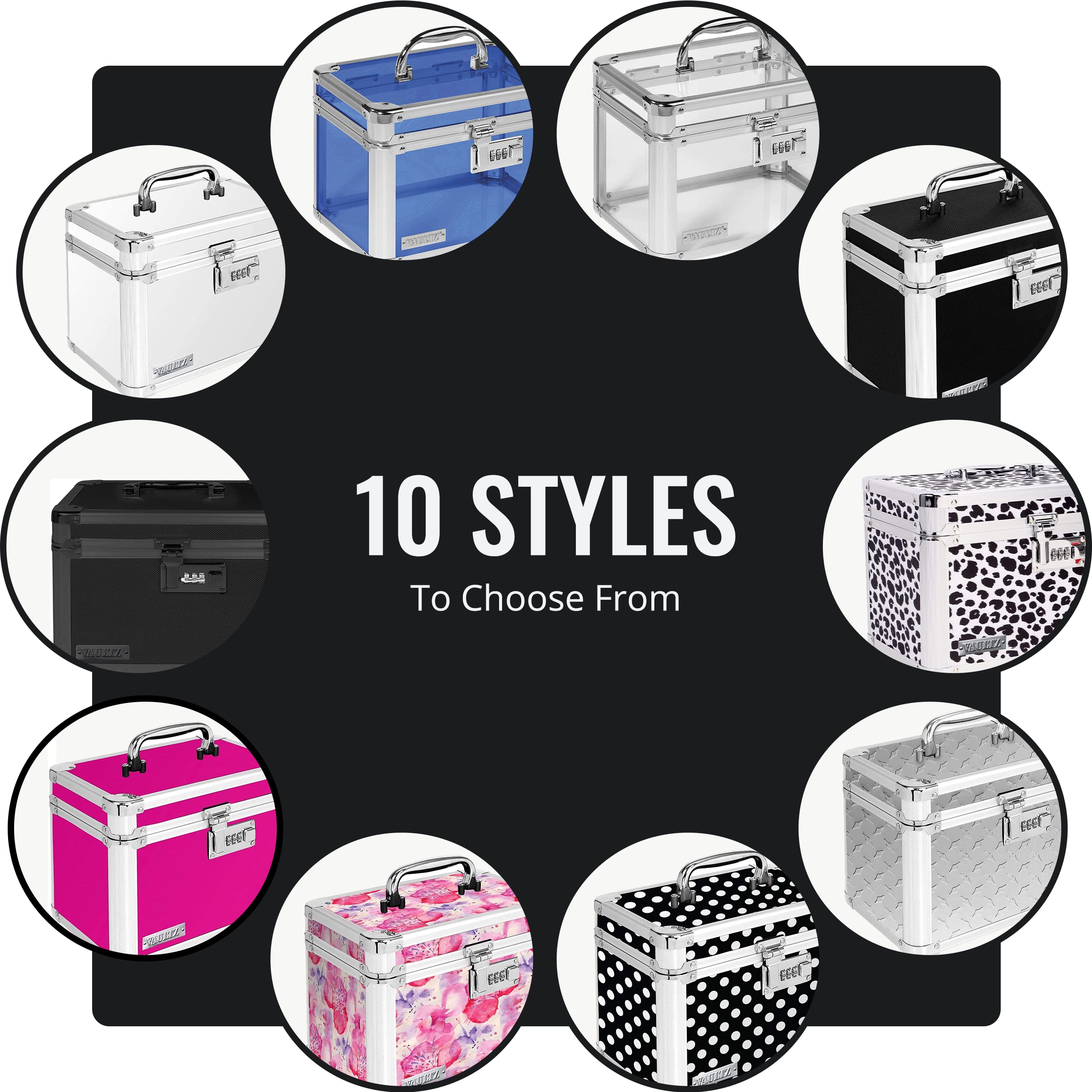 Vaultz Combination Lock Box Pack of 1 10 x 7.25 x 7.75 Inch Standard Safe with Key and Combo