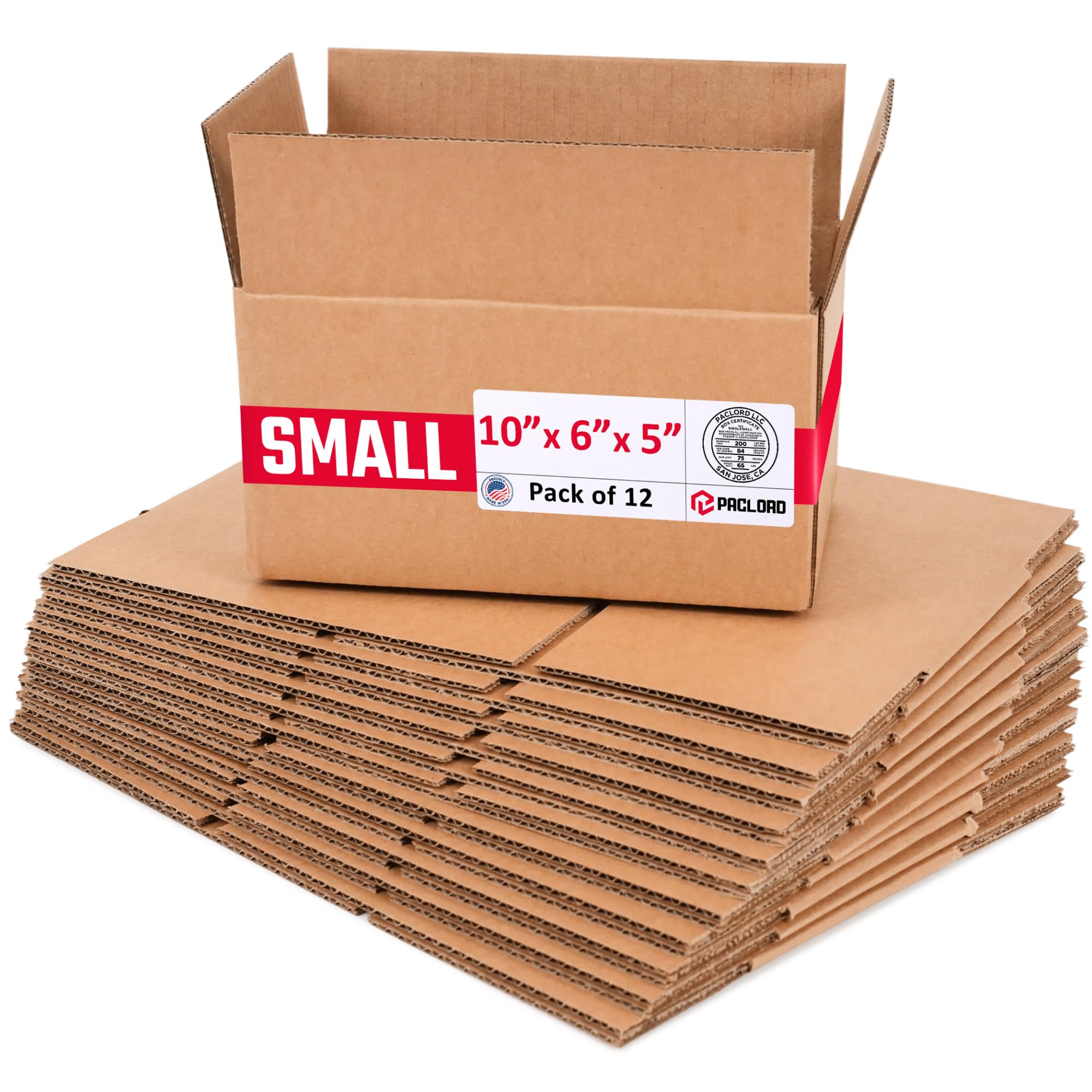 Small Cardboard Boxes 10"L x 6"W x 5"H (Pack of 12) - USA-Made Packing Boxes for Moving, Shipping, or Storage - USPS, UPS, FedEx Approved - Professional Packing Supplies for Moving | USA-Made Packing Boxes for Moving, Shipping, or Storage - USPS, UPS, FedEx Approved - Professional Packing Supplies