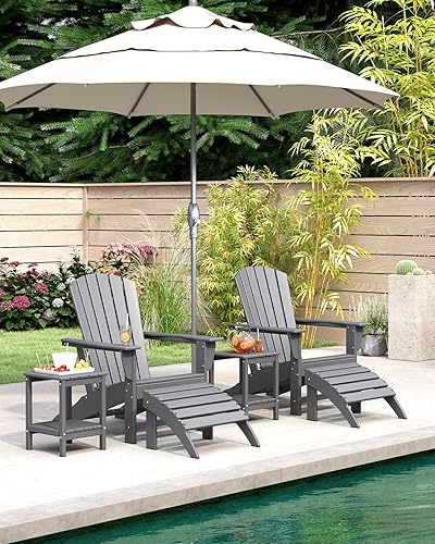 Miniatura 2 de BRIOPAWS Adirondack - Juego de 2 sillas de gran tamaño  Silla para hoguera  Plástico HDPE  Todo clima  para terraza al aire libre junto a la piscina