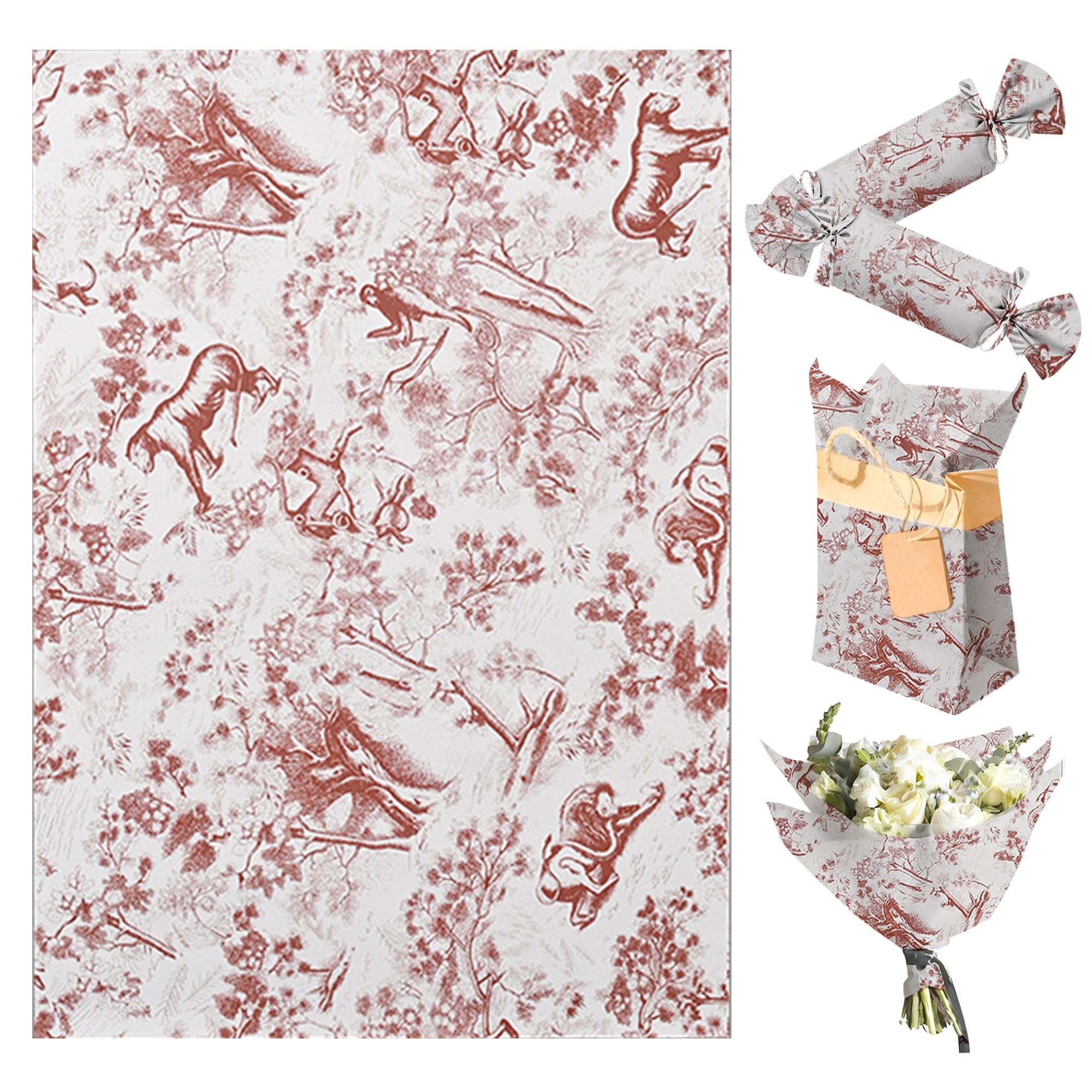 Photo 1 of ******SIMILAR**** JeVenis 30 Sheet French Wrapping Paper Gift Wrapping Paper Vintage Flowers Packaging Patterned for Baby Shower Wedding Birthday Bridal Shower Party Decor, 14 x 20 Inch