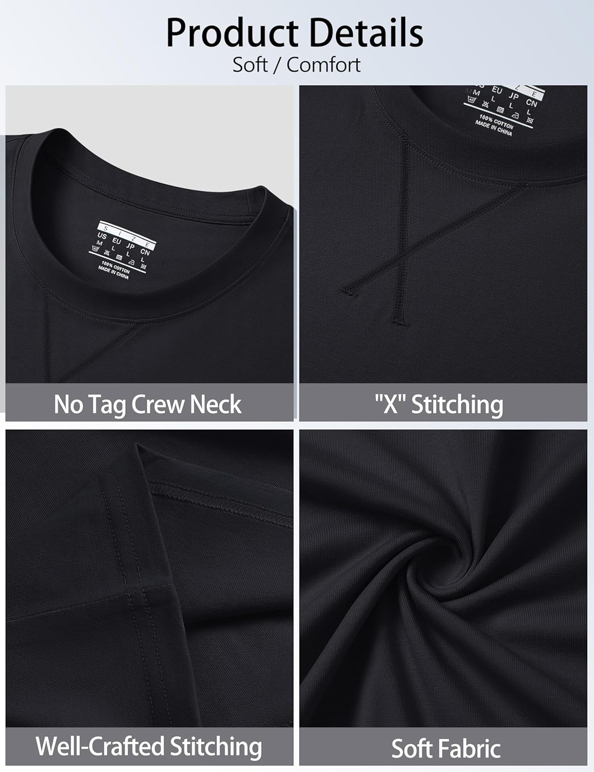 Cotrasen Men's T Shirts Cotton Drop Shoulder Short Sleeve Shirts for Men Casual Soft Comfort Loose Fit Mens Summer Tee Shirts - Image 5