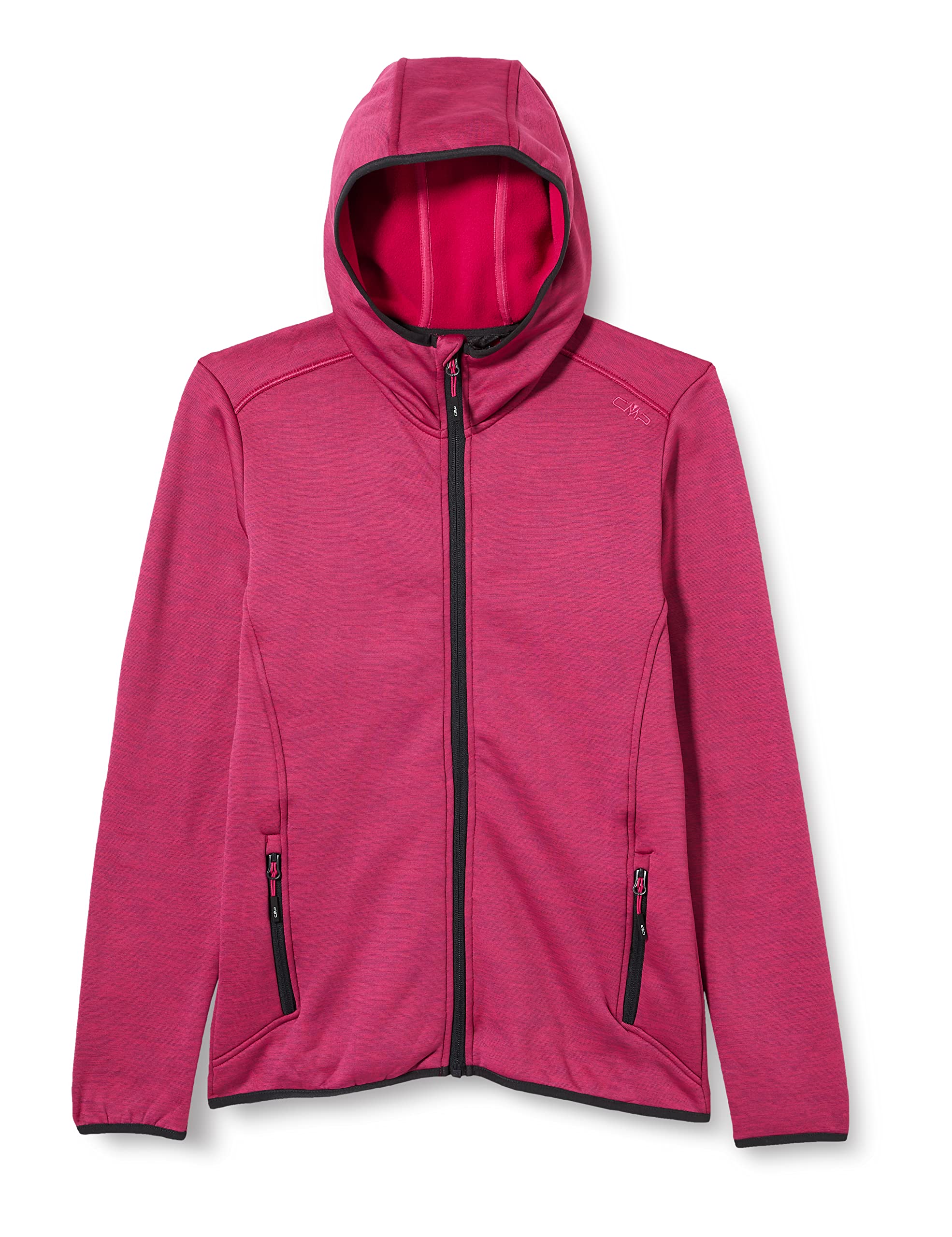 CMP Melange Stretch Performance Fleece Sweatshirt, Girl, Carminio Mel, 98, Carminio Mel.