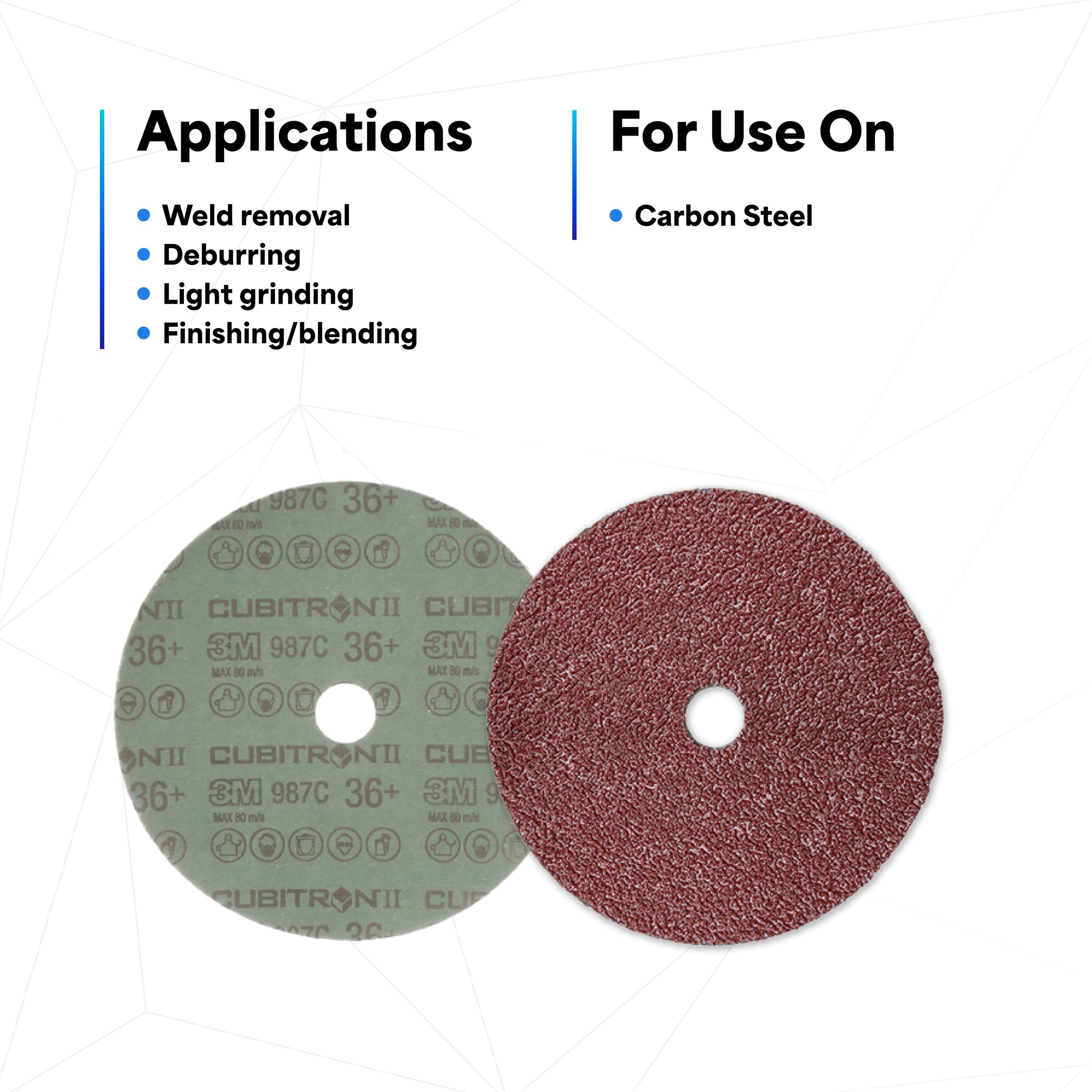3M Cubitron II Fiber Discs - Faster Cutting & Longer Life -6