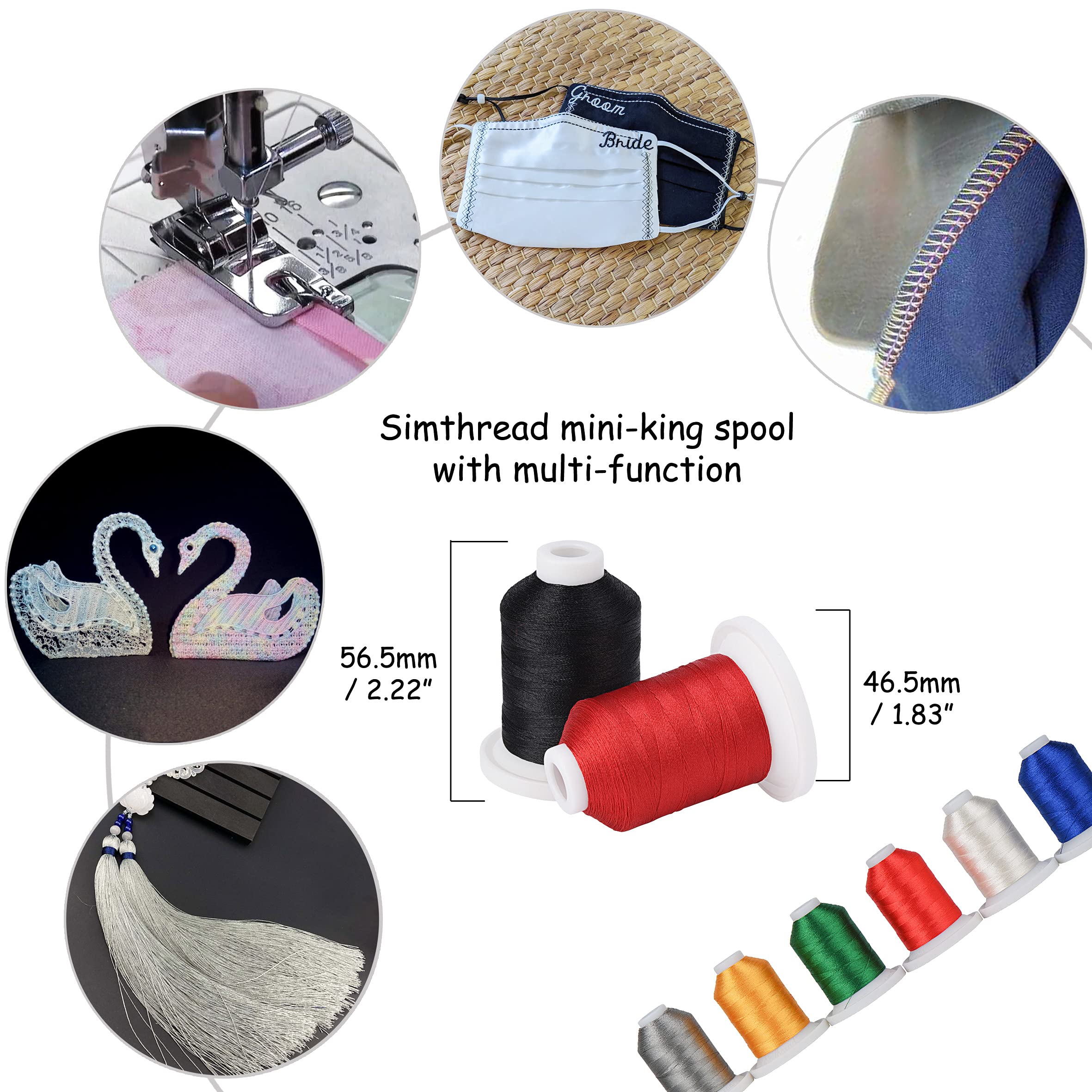 Simthread Embroidery Thread 800 Yards 108 Colors Madeira Compatible with Babylock, Janome, Singer - Image 3