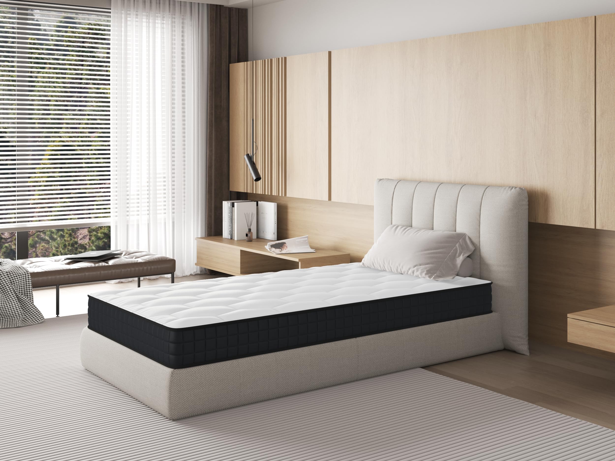 Matelas Mousse 90x190x12 Cm - Haute Densité, Souple & Respirant - Livré Sous Vide