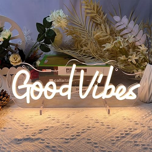 Miniatura 4 de Letrero de Neón con Número de Mesa Good Vibes, Lámpara de Escritorio, Luz Nocturna, Letrero de Neón LED con Letras para Boda, Decoraciones de Mesa