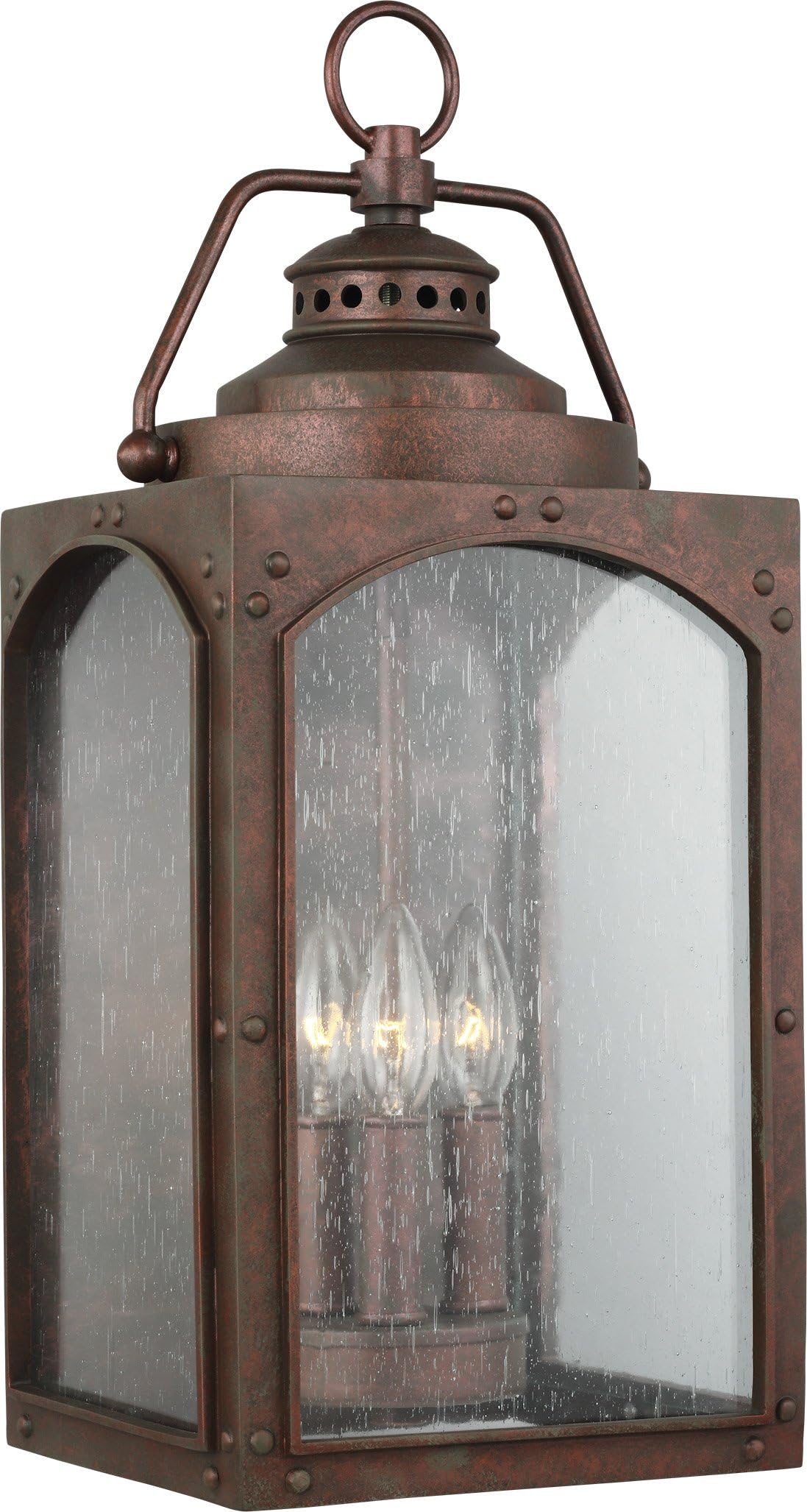 FeissOL14372CO Transitional Three Light Wall Lantern from Randhurst Collection in Copper Finish,