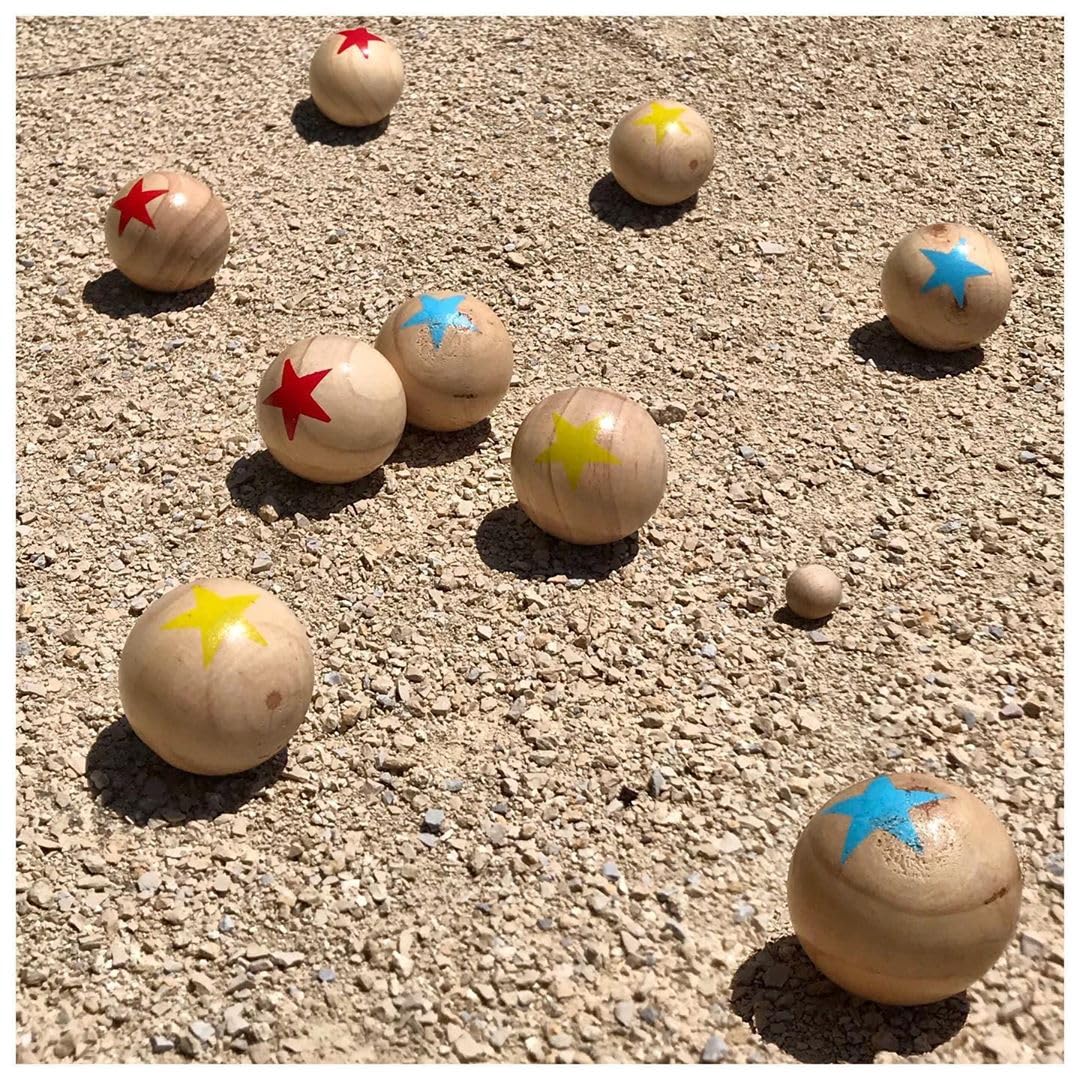 BLUE SKY - 6 Boules De Pétanque - Jeu de Plein Air - 048047A - Multicolore - 2 à 6 Joueurs - Bois - 22 cm x 17 cm - Jouet Enfant - Jeu d'Adresse et de Plein Air - À Partir de 5 Ans