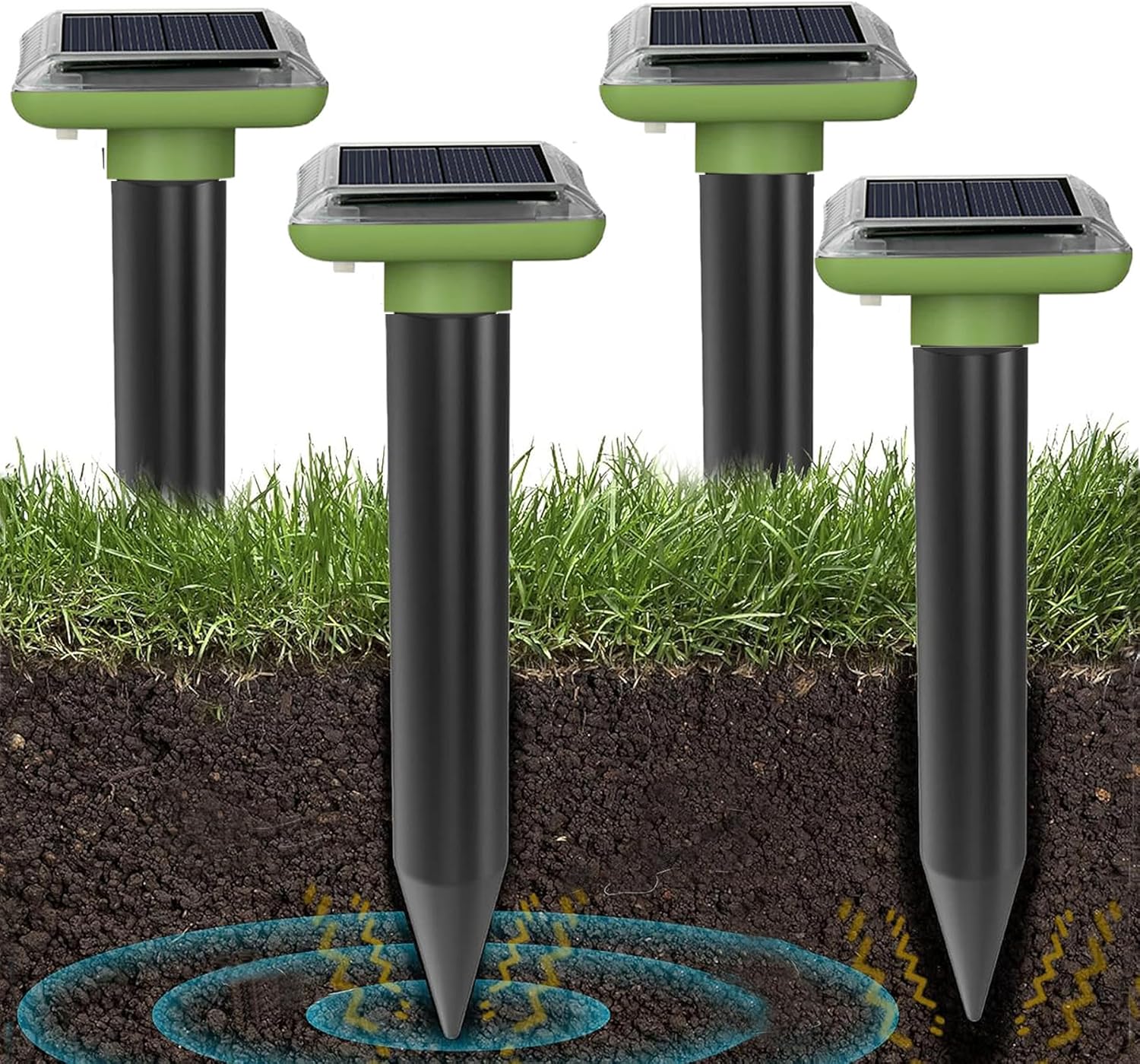 Solar Mole Repeller 2023 to Repel Voles, Ultrasonic Mole Repellent for