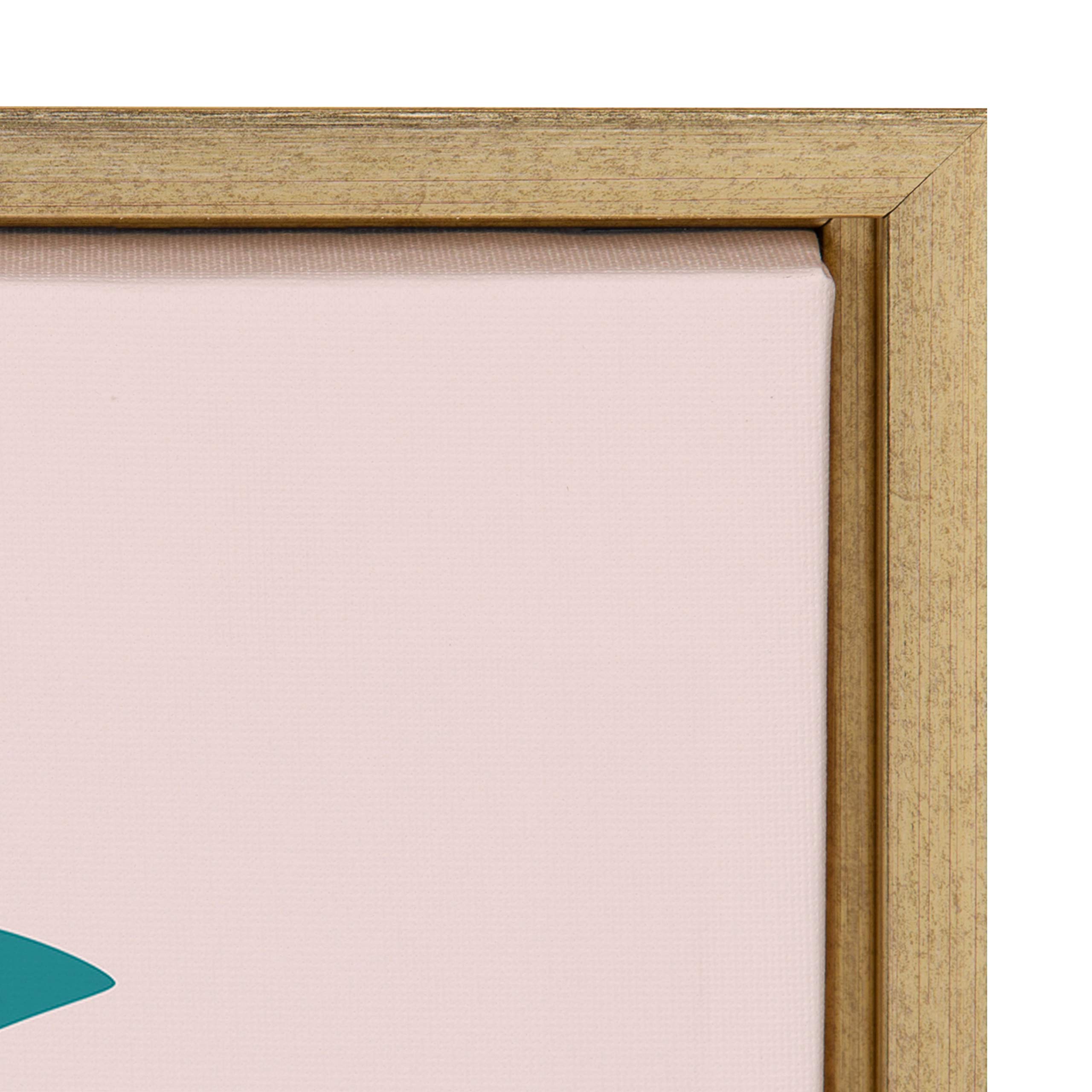 Kate and Laurel Sylvie Parakeet Framed Canvas Wall Art by Rachel Lee, 18x24 Gold, Abstract Wall Decor