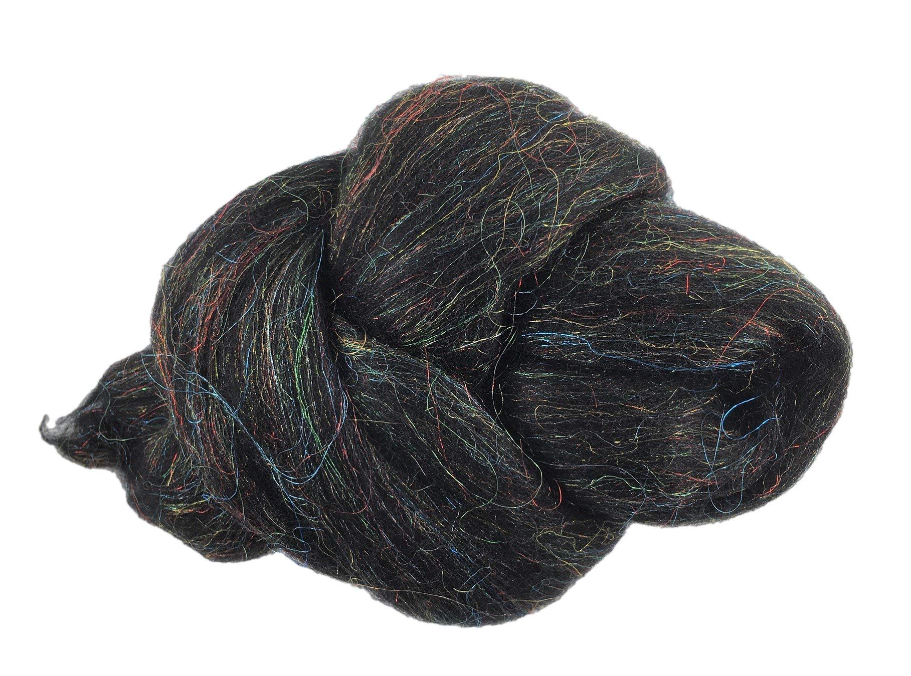 Molten Designs Glitz Onyx Merino Felting Wool with Trilobal