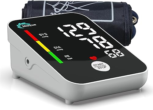 MAIYUE Monitor automático de presión arterial del brazo superior del brazo superior BP máquina con pantalla LED HD Medidor de presión arterial