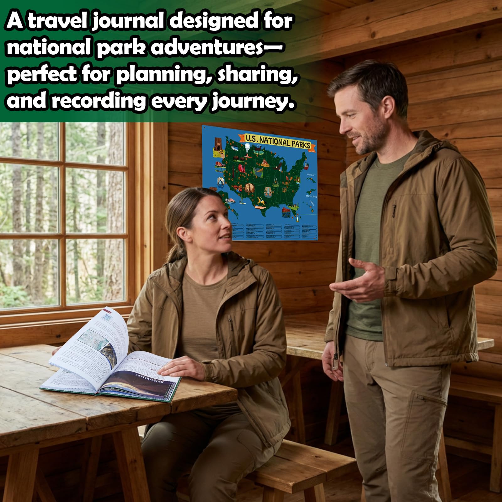 National Parks Bucket List Guía de aventuras y diario – mapa del parque nacional, planificador de viajes, libro de sellos de pasaporte y álbum de recortes para los amantes de los parques de Estados