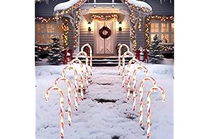 Christmas Candy Cane Pathway Markers Lights 12" Christmas Stakes Lights