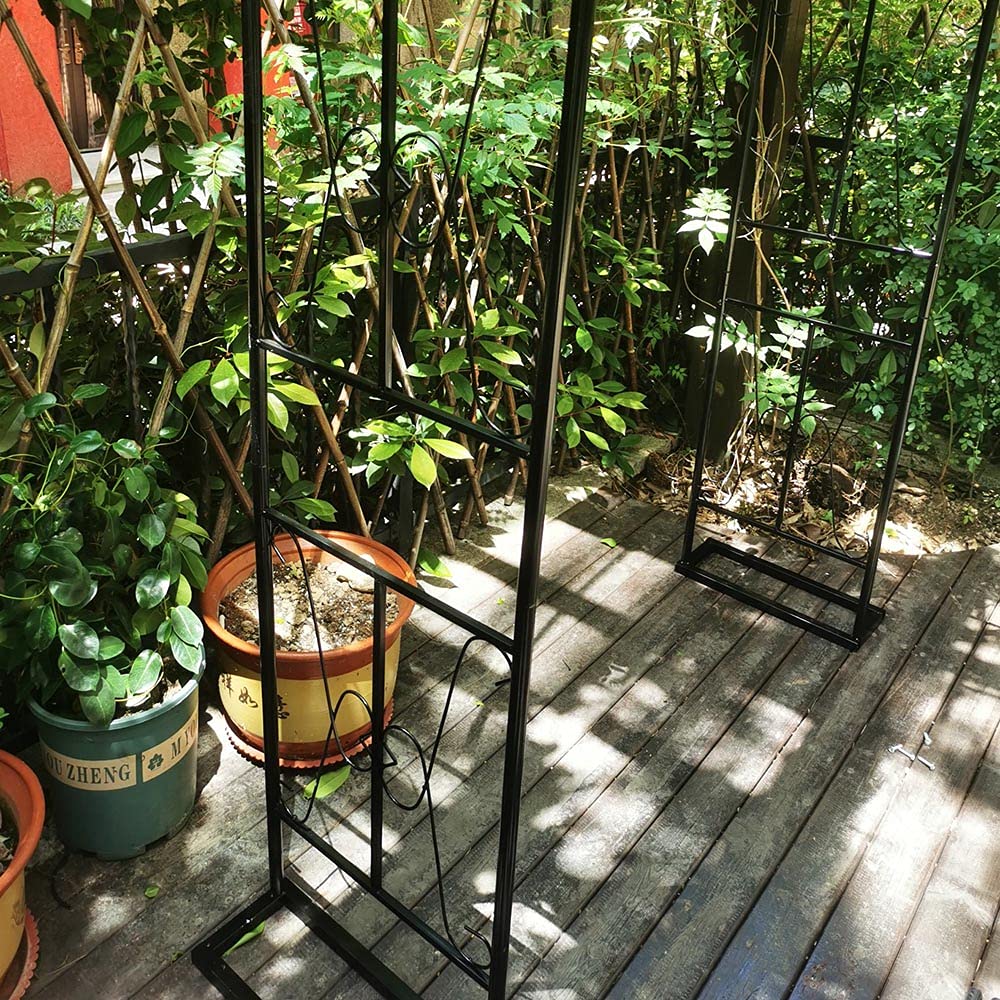 Grande arco da giardino in ferro per rose rampicanti e rampicanti, pergolato da esterno in metallo con arco di supporto, facile da montare per la decorazione del giardino