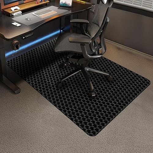 Miniatura 49 de Vicwe Tapete para silla de oficina para suelos alfombrados, 48 x 36 pulgadas, tapete rectangular para silla de escritorio con tachuelas para suelos