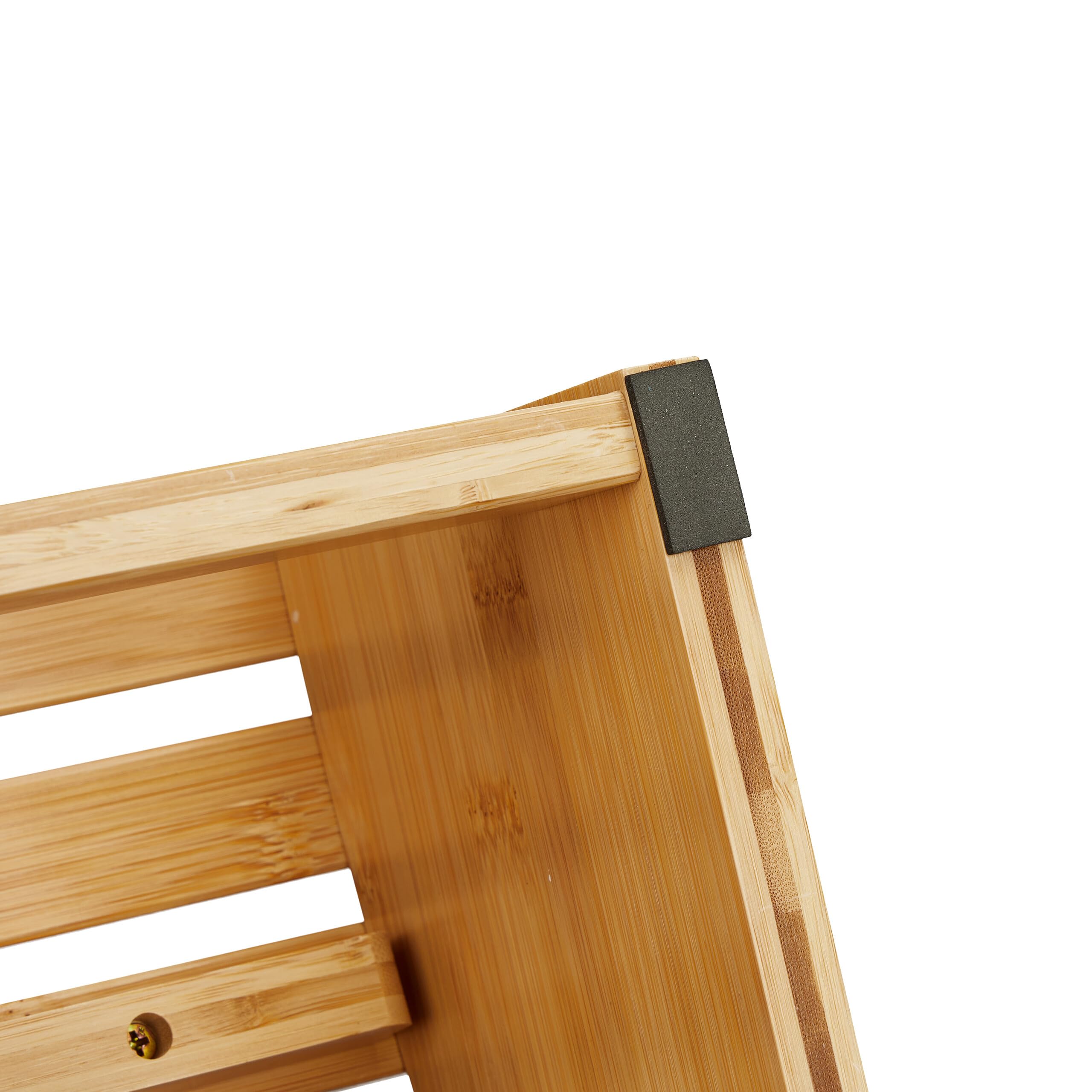 Relaxdays Podnóżek na biurko, podnóżek z kółkami, ergonomiczny podnóżek, masaż i relaks, bambus, naturalny, 1 sztuka