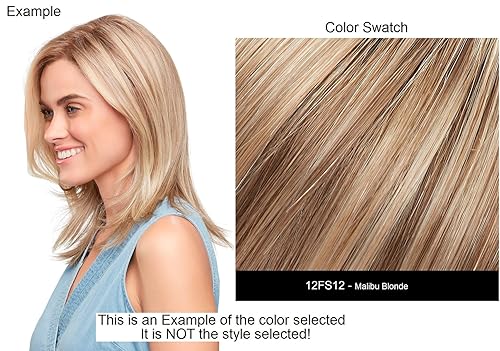 EasiHair EasiPart HD XL 12 pulgadas de longitud Topper Color 12FS12 Malibu Blonde- Postizo sintético resistente al calor en 1 pieza voluminizador