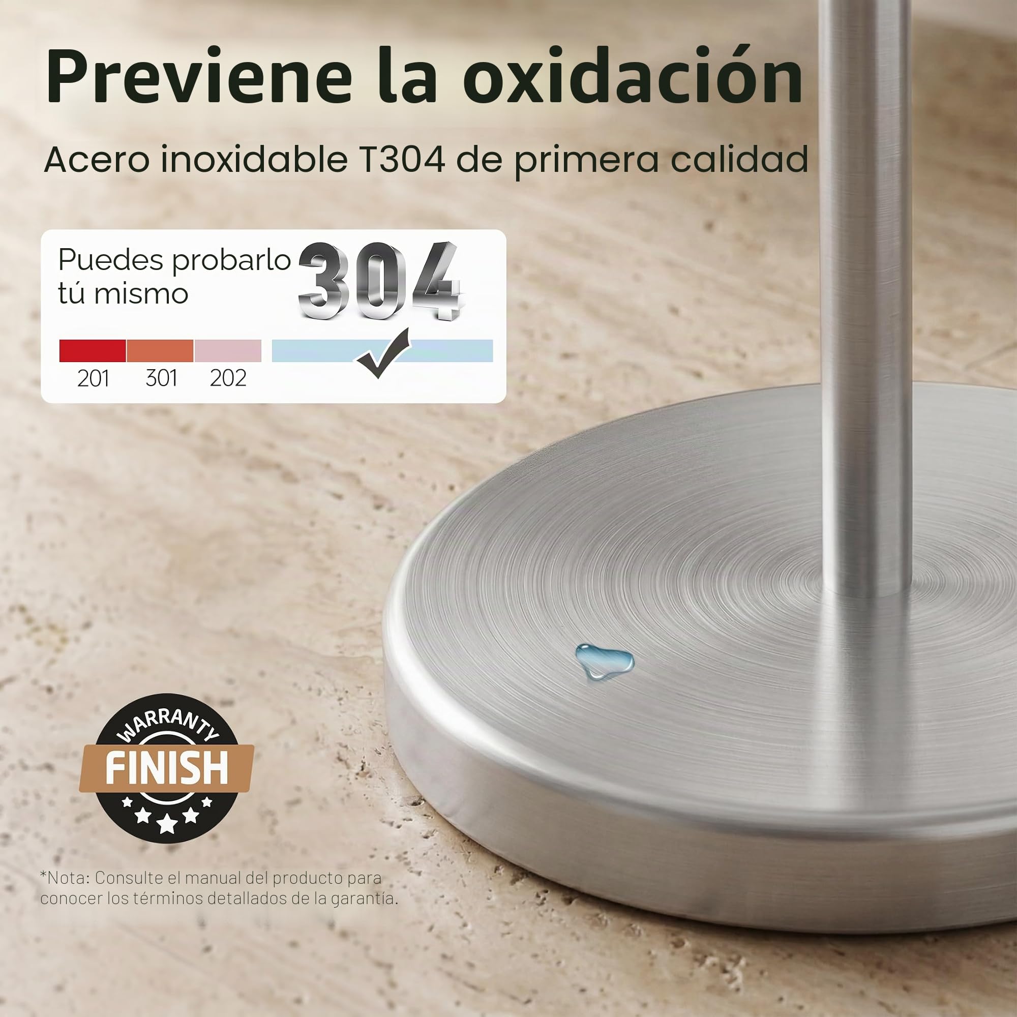 KES Portarrollos de Papel Higiénico 65 CM (Versión Alta), Portarrollos de Papel Higiénico Resistente con Base para Baño, Acabado Cepillado en Acero Inoxidable SUS304, BPH283S66-2