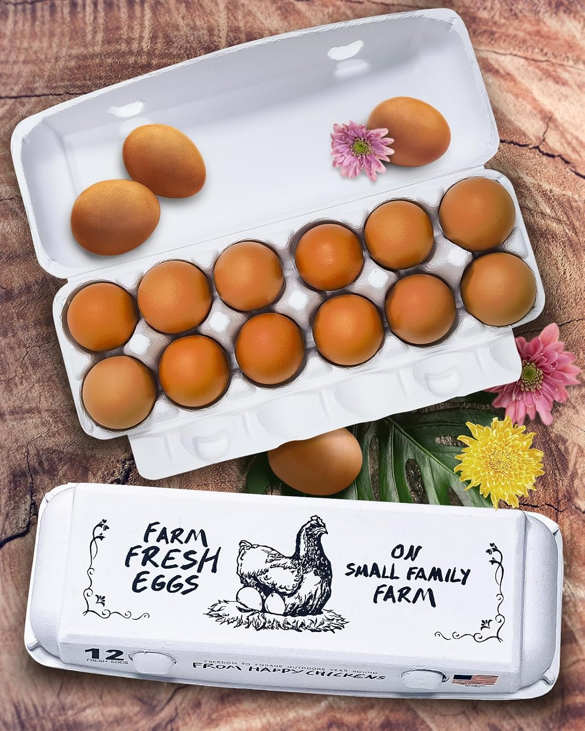 petamore 36 Egg Cartons Adorable Printed Vintage Design