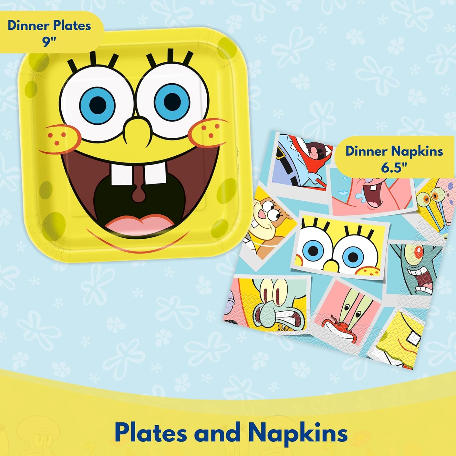 Unique Spongebob Birthday Decorations for 16 - Spongebob Plates and Napkins, Tablecloth, Checklist - Officially Licensed - Image 5