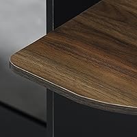 Vista 74 de Furinno - Escritorio compacto para computadora con estantes, Tablero de partículas, Marrón oscuro