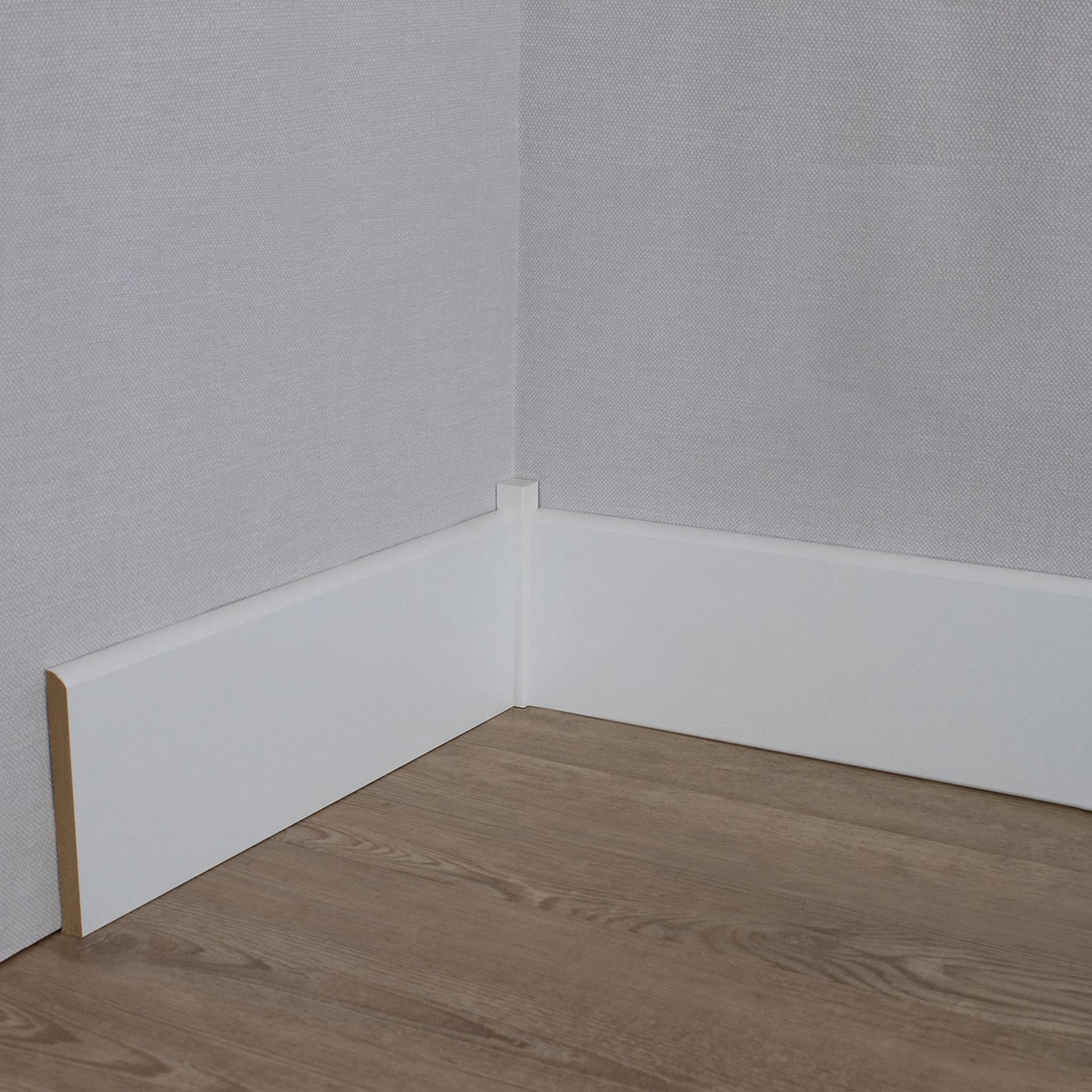 PROVISTON | Listwa przypodłogowa | zaokrąglony profil | 10 x 100 x 2000 mm | folia MDF | biała | nowoczesna listwa przypodłogowa | 2 metry