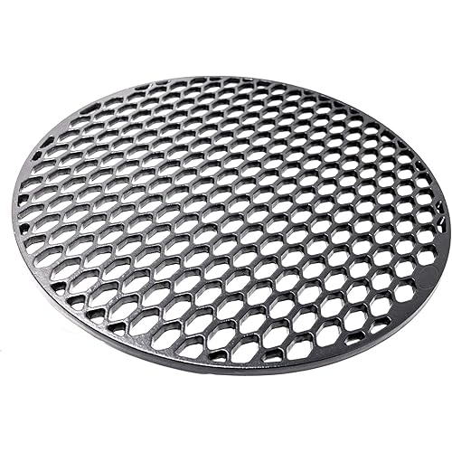 Aura outdoor products Cast Iron Grill Grate for 22 Inch Weber Kettle Grill - Works Great on The Weber Kettle, Weber Performer, Barrel Grills, Recteq Bullseye - Better Sear Marks