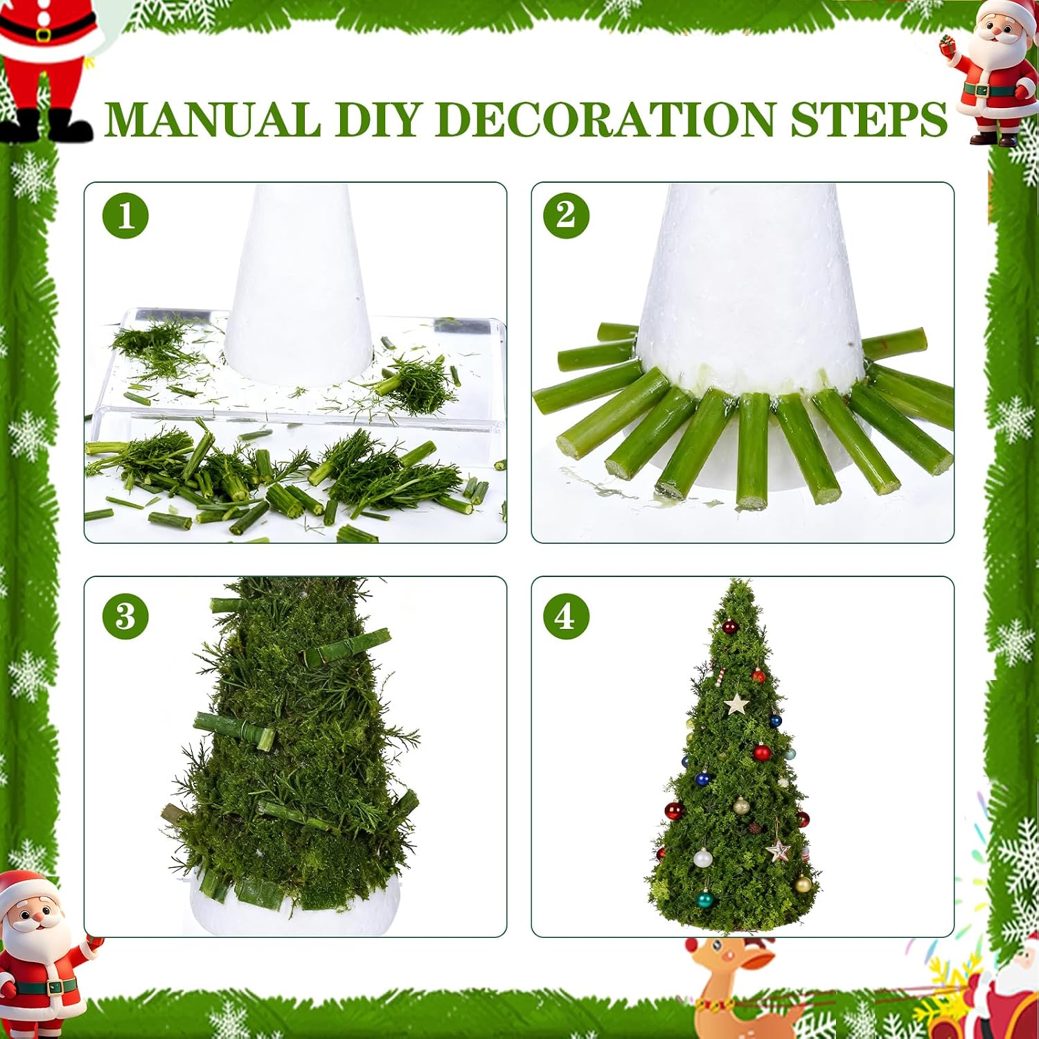 Holibanna Foam Cone Shaped Crafts White Christmas Tree Table Centerpiece Flower Arrangement Props 1PC 30CM