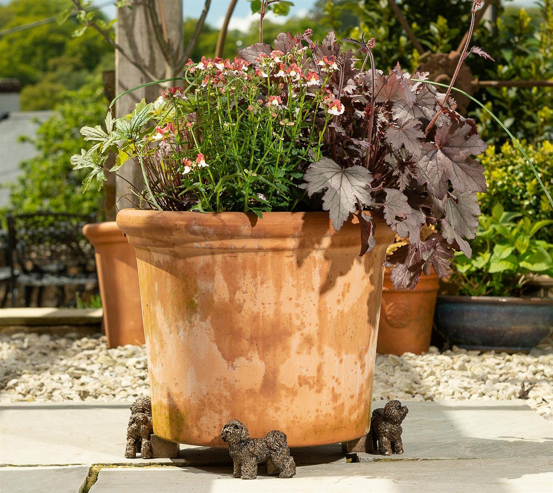 Potty Feet Bronze Bichon Frise Themed Plant Pot Feet - Color - Set Of 3
