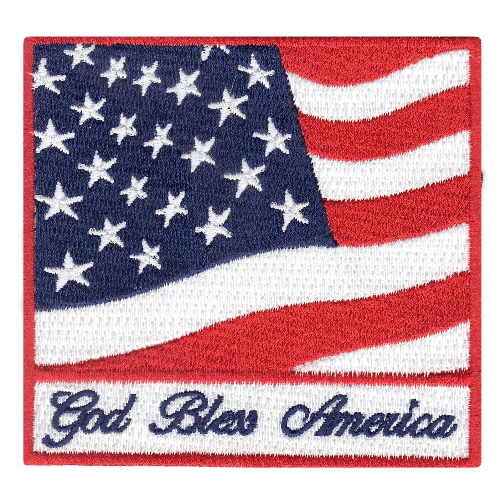 God Bless America Flag Patch Shirt Badge Iron On Embroidered