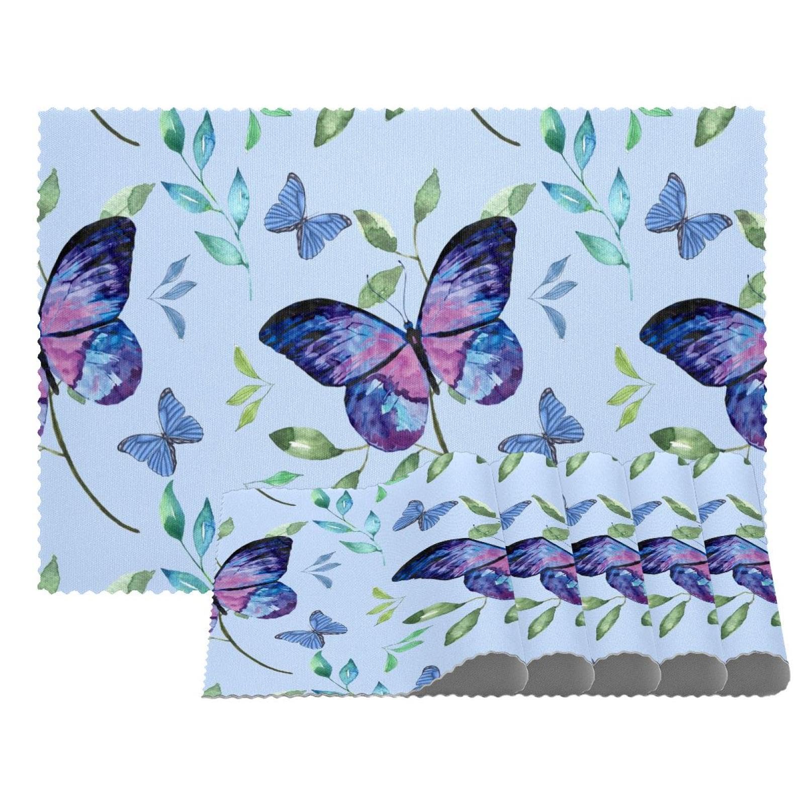 Set de table résistant à la chaleur et antidérapant motif papillon