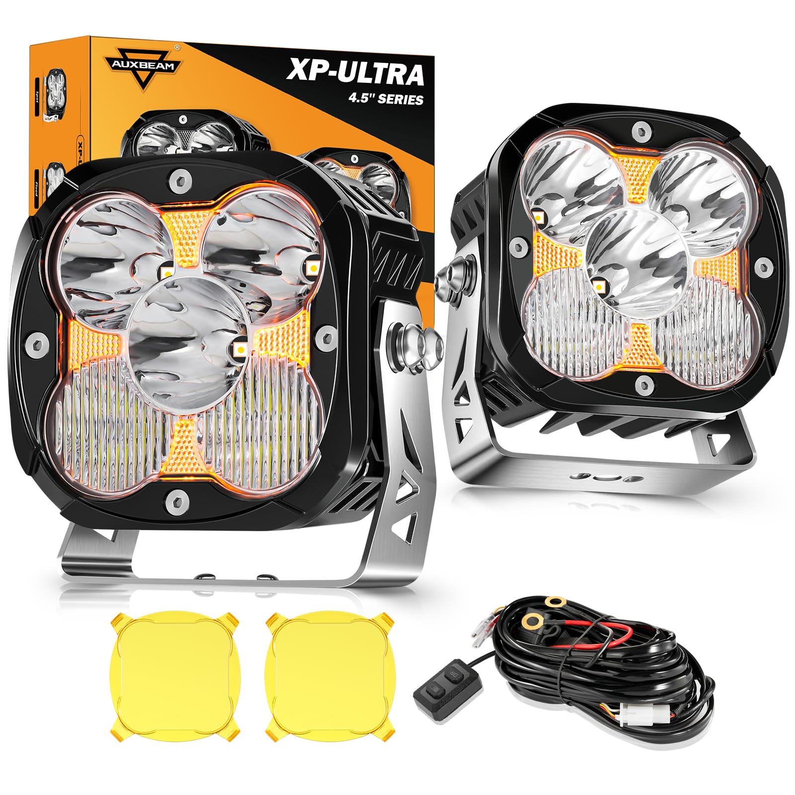 Auxbeam XP-Ultra Series 4.5'' Ditch Lights, Spot Flood Combo LED Light Pods
