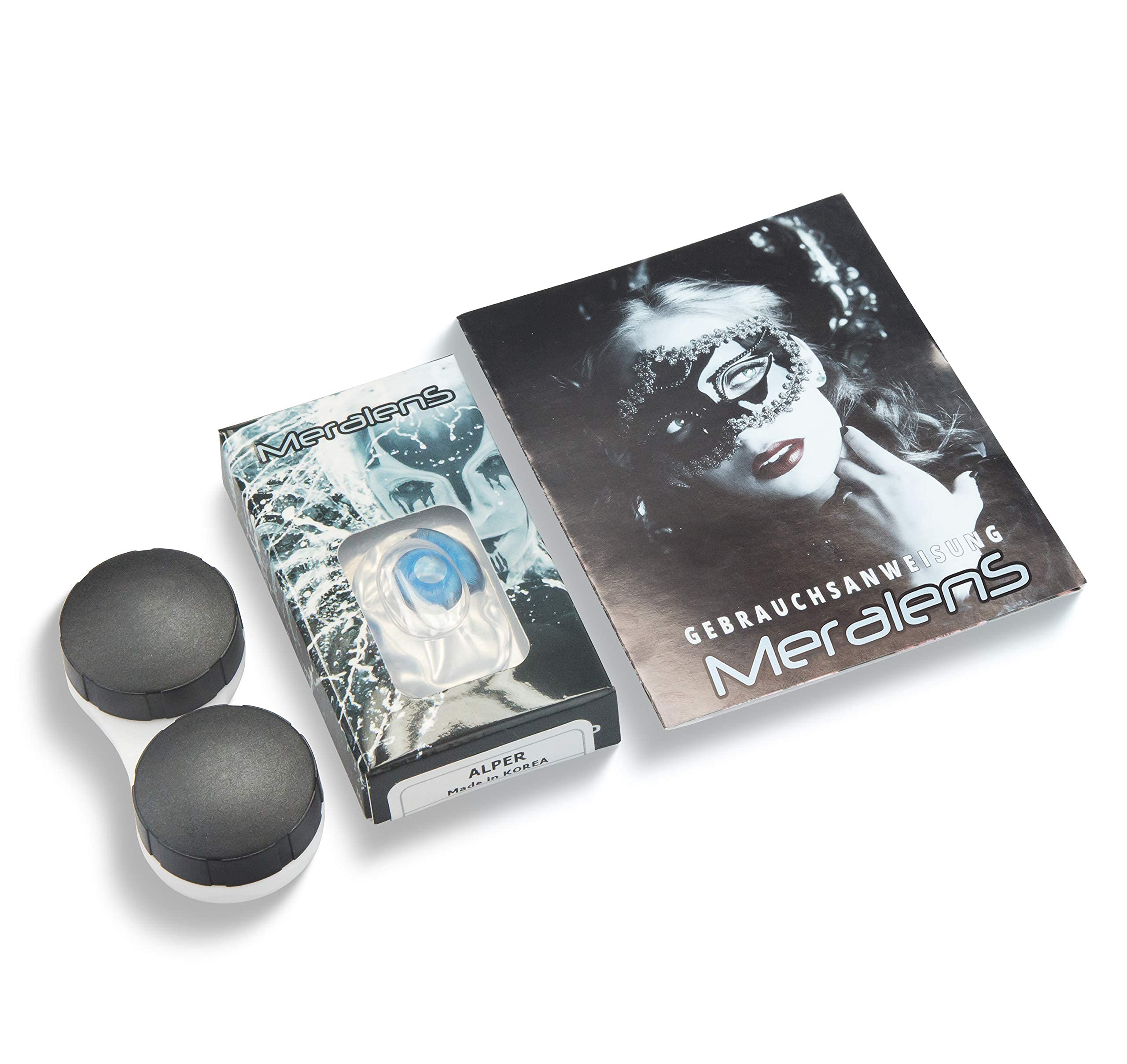 Funnylens 1 Coppia color Cosplay Manga Crazy Fun Anni Lenti a contatto Alper con gratis Casi Lens. perfetto per Halloween, Carnevale e Costume
