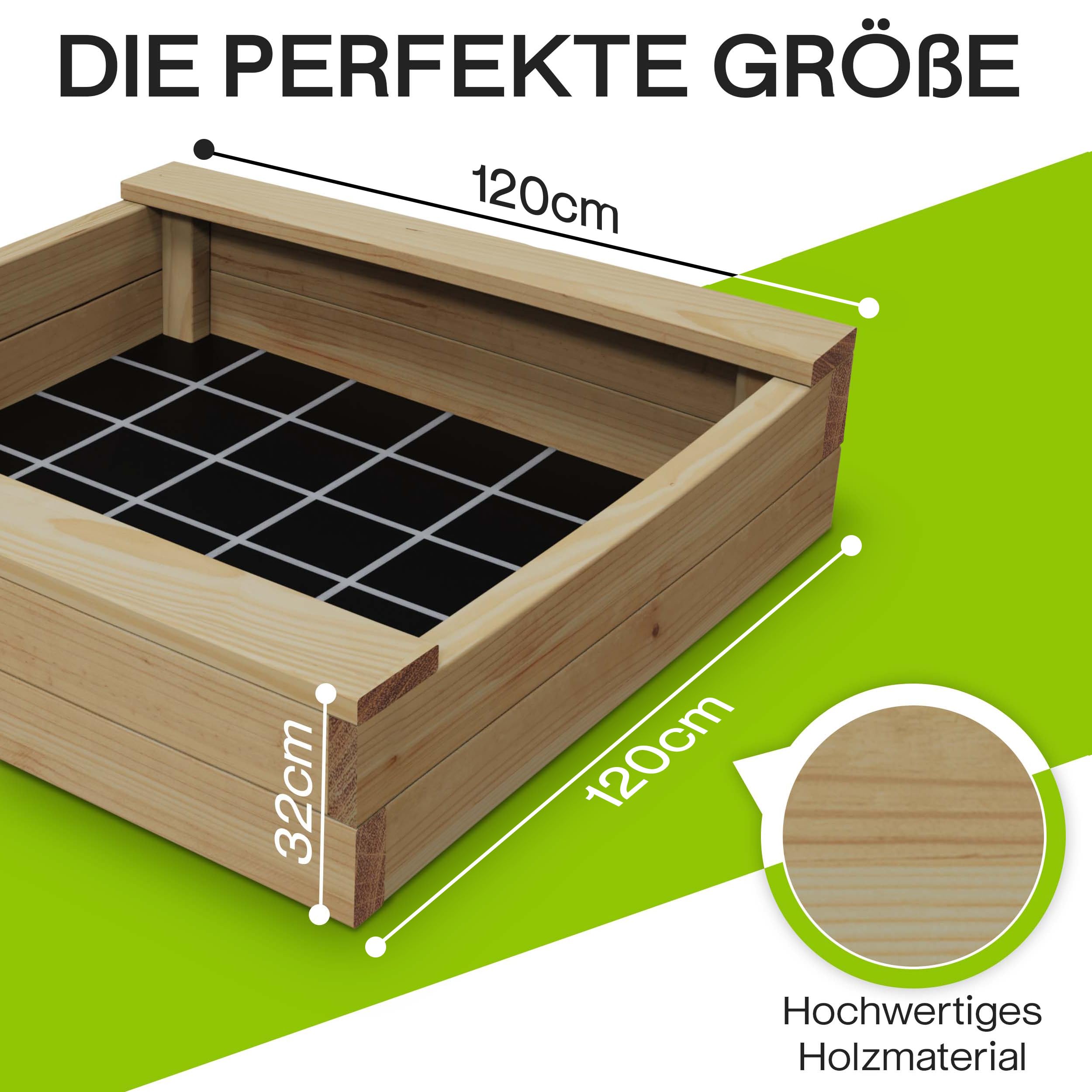 Arenero Para Niños AXI Ella Arenero De Madera Con Tapa XL