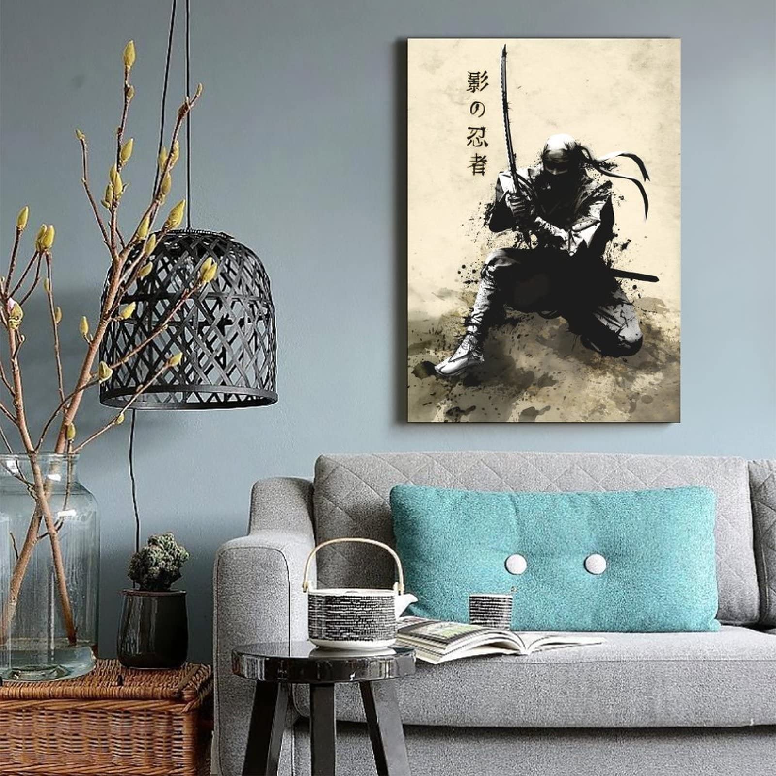 Amazon.co.jp: GENGSHENG 日本の墨武士道ポスター キャンバス絵画