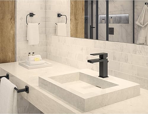 Miniatura 4 de Symmons SLS-3612-MB-1.5 Duro Grifo de baño de un solo orificio con montaje de drenaje en negro mate (1.5 GPM)