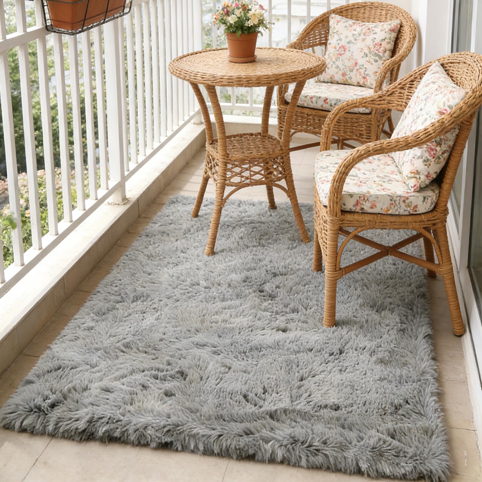 Tapis salon poils longs lavable grand tapis moderne antidérapant