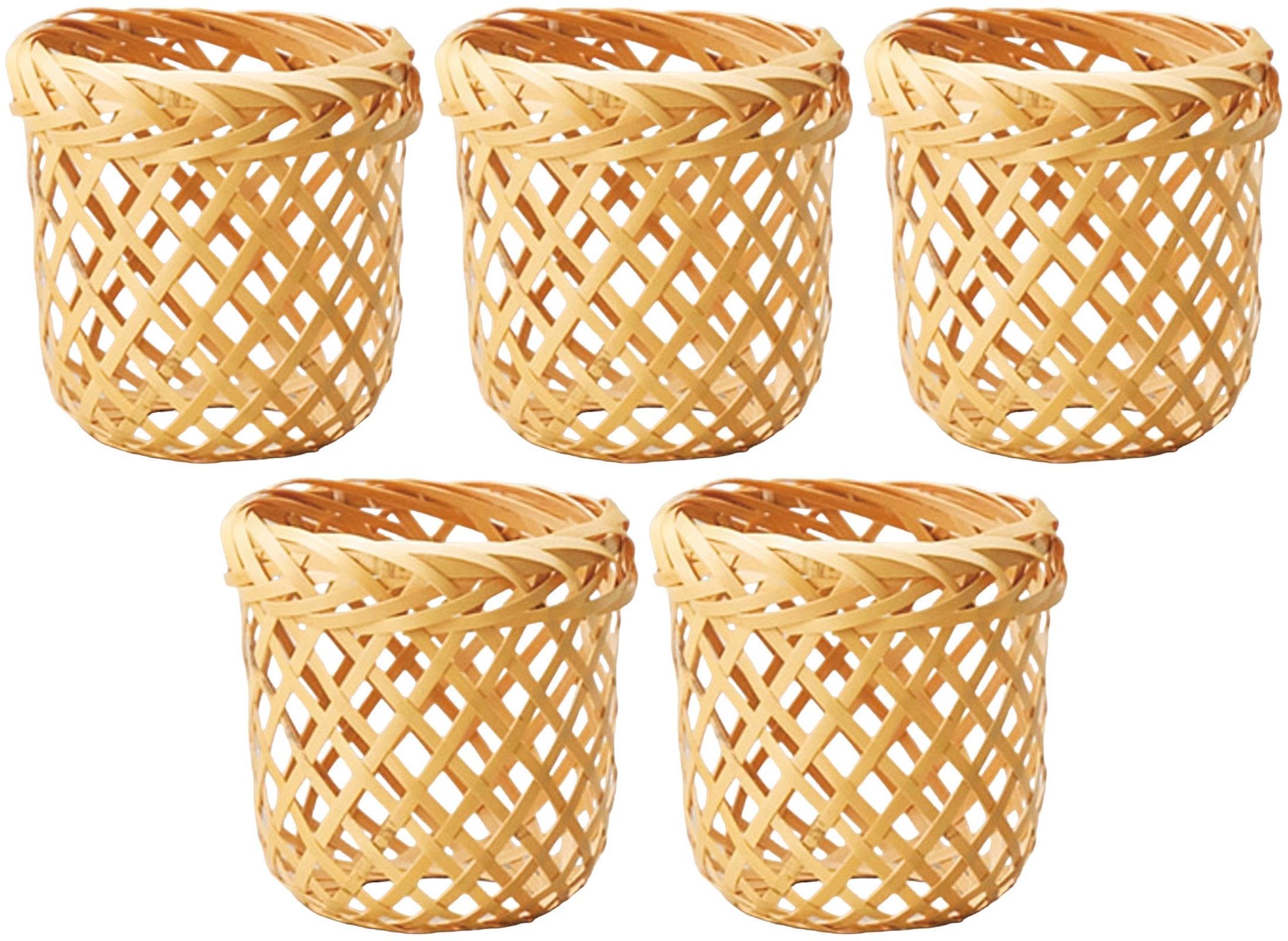 ふぐひれ酒カップ5個、竹製カバー5個、新品、未使用