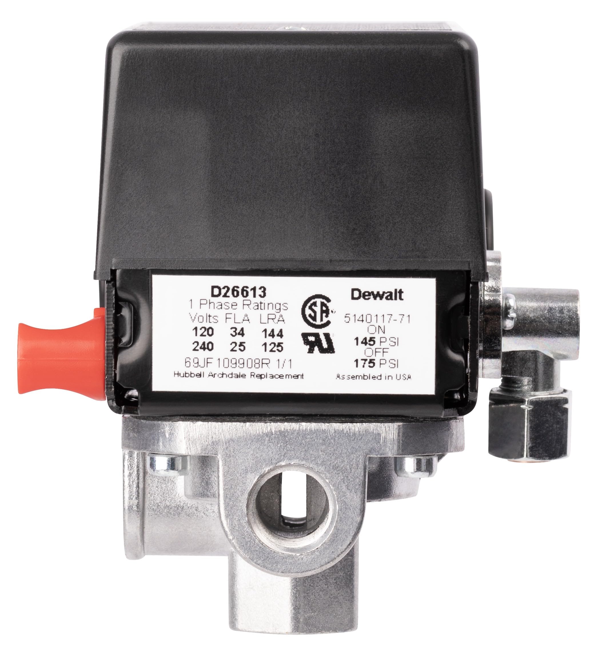 Amazon.com: D26613 Pressure Switch 4-Port 140-175 PSI 2-Pole 120