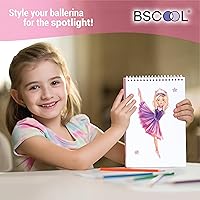 Vista 6 de Sticker Dress Up Ballet - Libro de actividades con calcomanías para niños. Aprende diseño de moda de ballet para niñas con calcomanías y guías