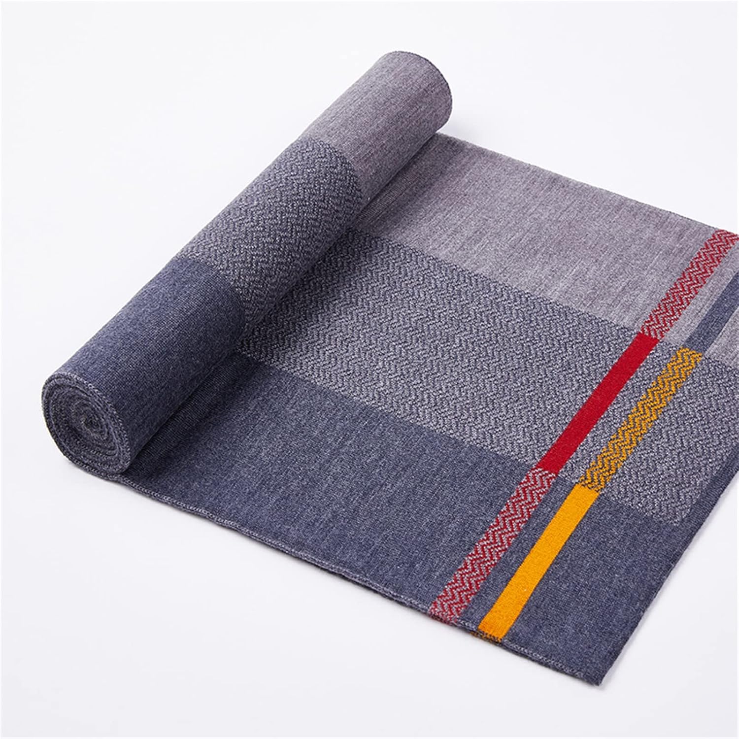 メンズストライプ マフラー メンズウェアソフトスカーフマッチング厚い暖かいニットスカーフ 防寒対策 (色 : Dark gray,