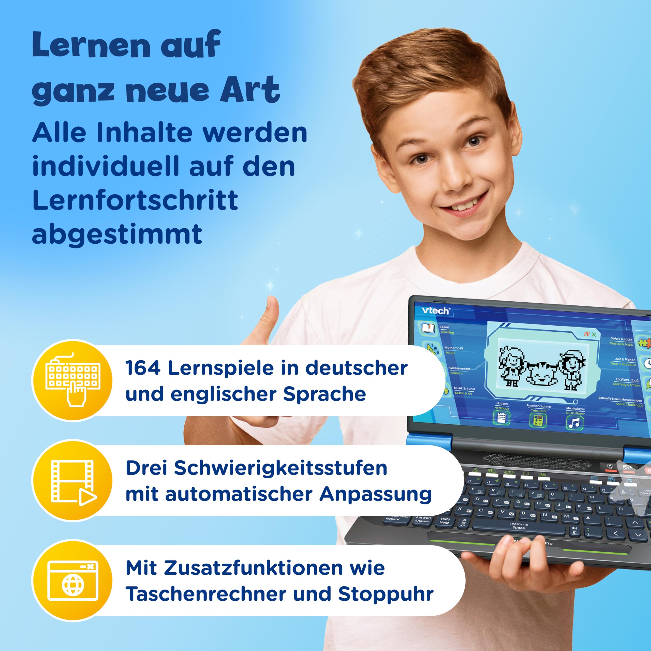 VTech Explorer Laptop Pro – Lerncomputer mit 164 Spielen