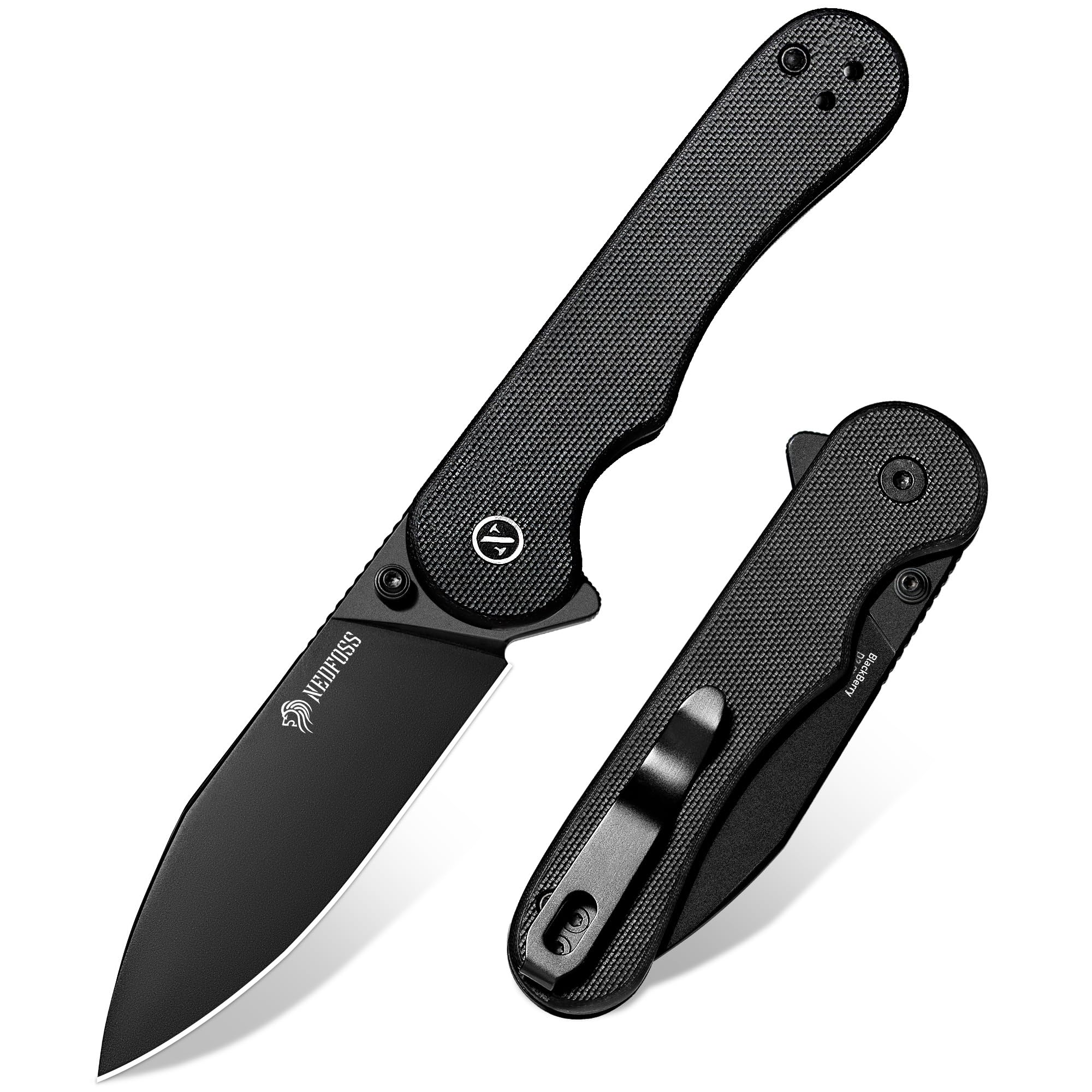 NedFoss BLACKBERRY Einhandmesser, D2 Stahl Slipjoint Klappmesser mit G10 Griff, Legales Taschenmesser 42a konform, EDC Messer für den Alltag, Sammlung & Geschenk