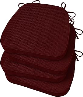 Basic Beyond Chair Cushions for Dining Chairs 4 Pack, D-Shaped Kitchen Chair Cushions with Ties Set of 4, 2.5