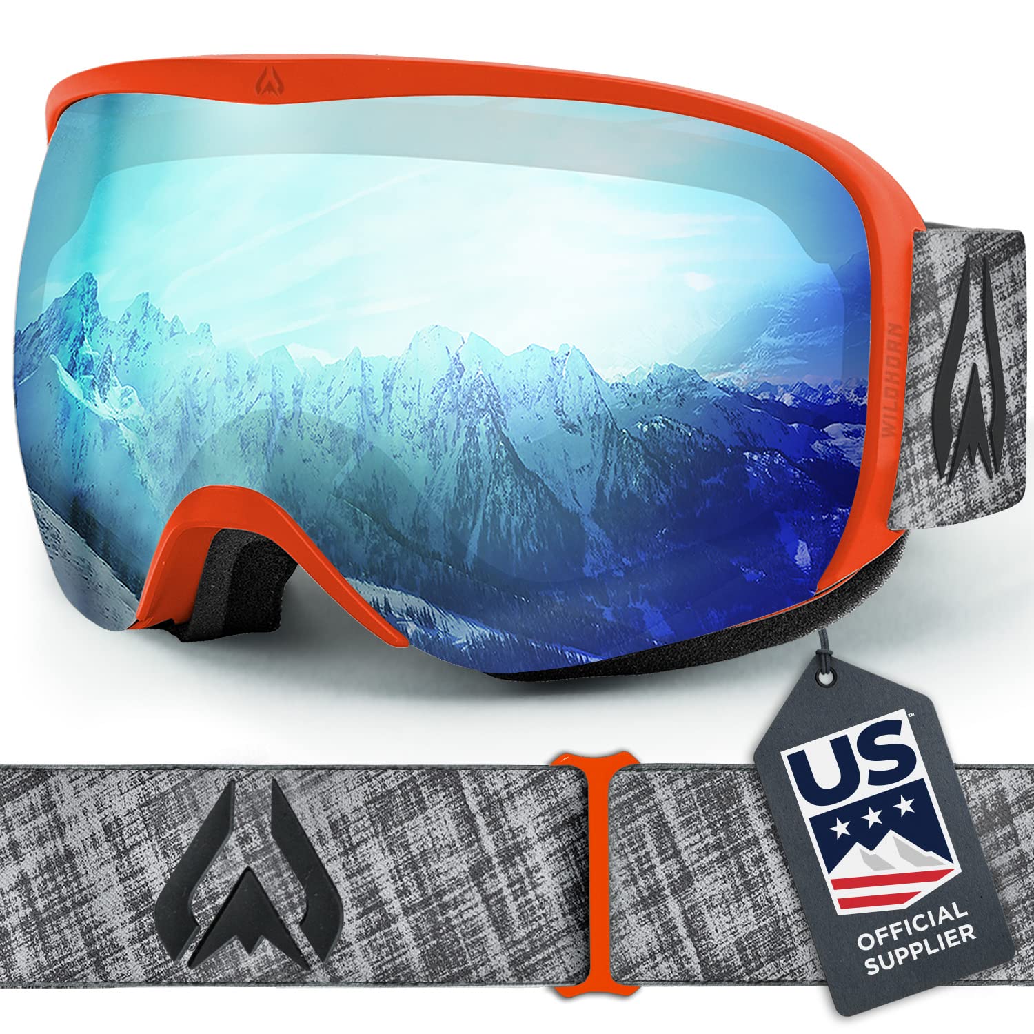 Wildhorn Outfitters Cristo Ski Goggles OTG-100% UV Anti-Fog, Anti-Scratch-US Ski Team Official Supplier- Snow Goggles Men, Women & Youth