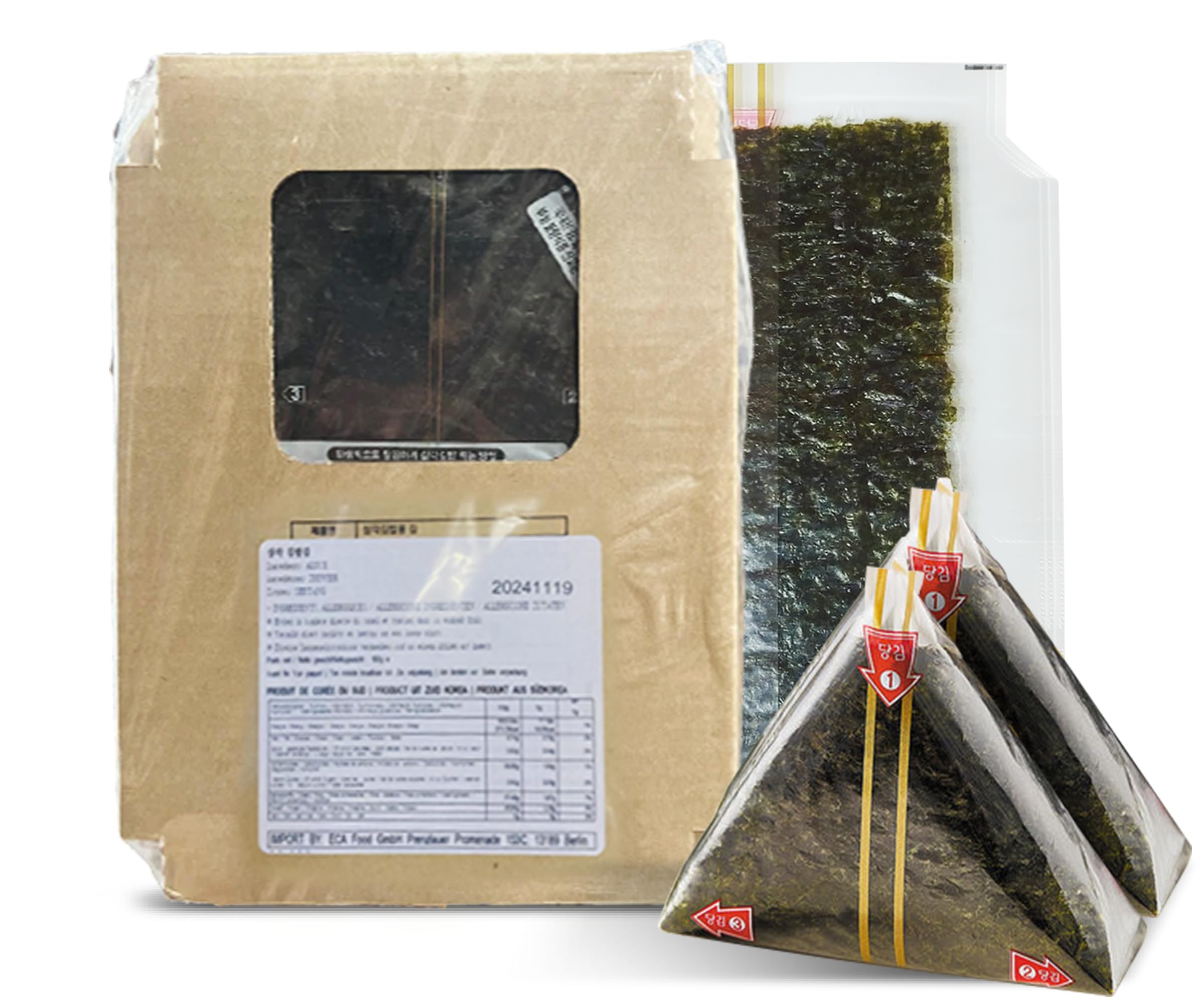 Triangle Sushi Samgak Gimbap Onigiri Seetang 100g 100 Blätter | Perfekt für Lunchboxen | Vielfalt an Füllungen möglich | Knuspriger Genuss bis zum letzten Bissen | Einfach zu verwenden